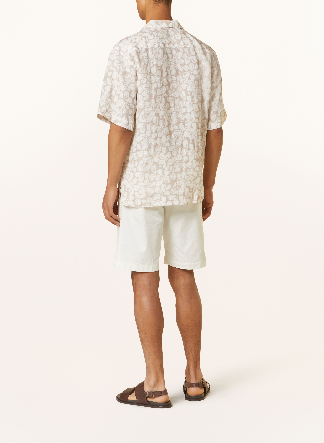 ETON Resort shirt regular fit made of linen, Color: WHITE/ BROWN (Image 3)