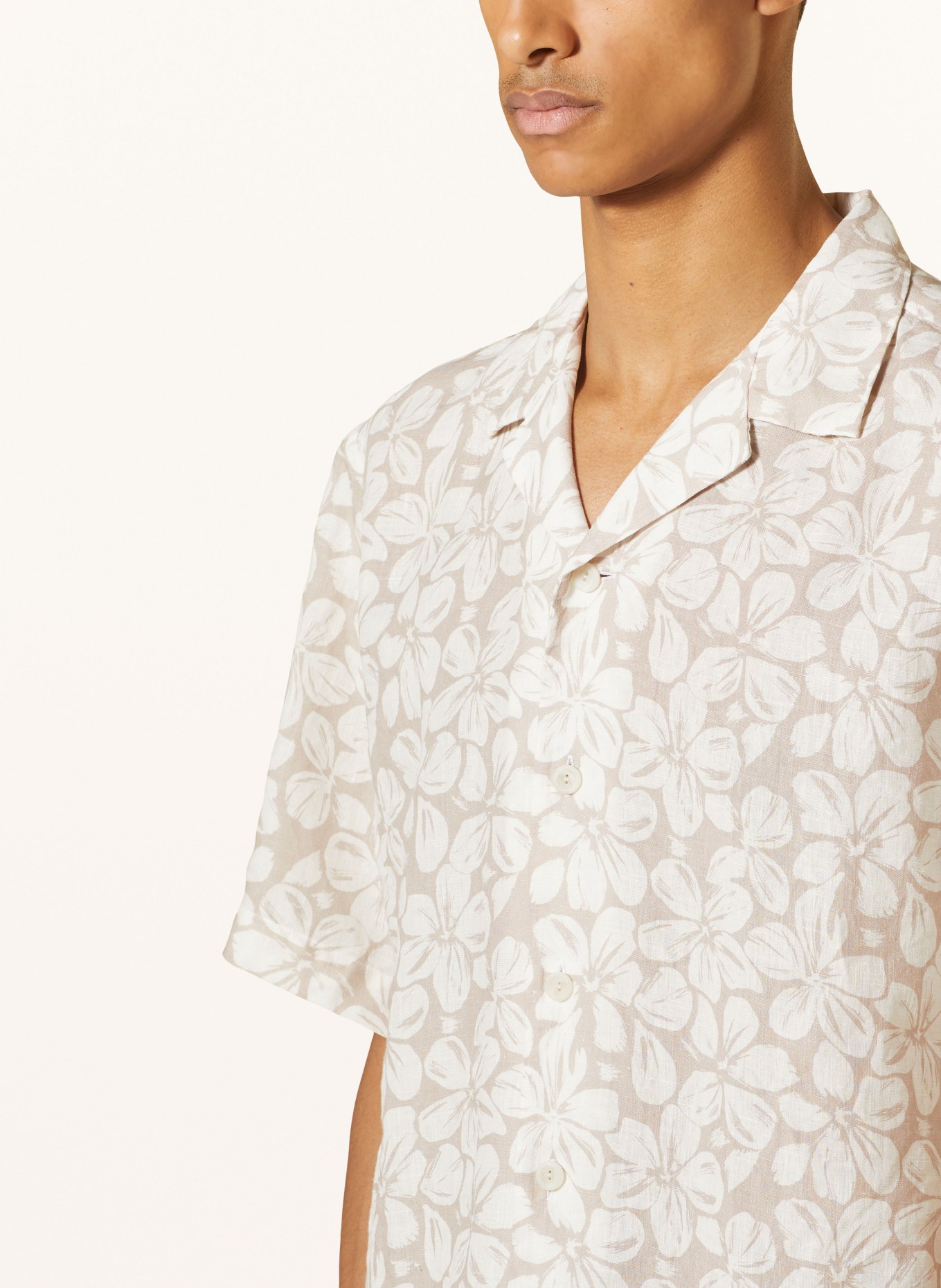 ETON Resort shirt regular fit made of linen, Color: WHITE/ BROWN (Image 4)