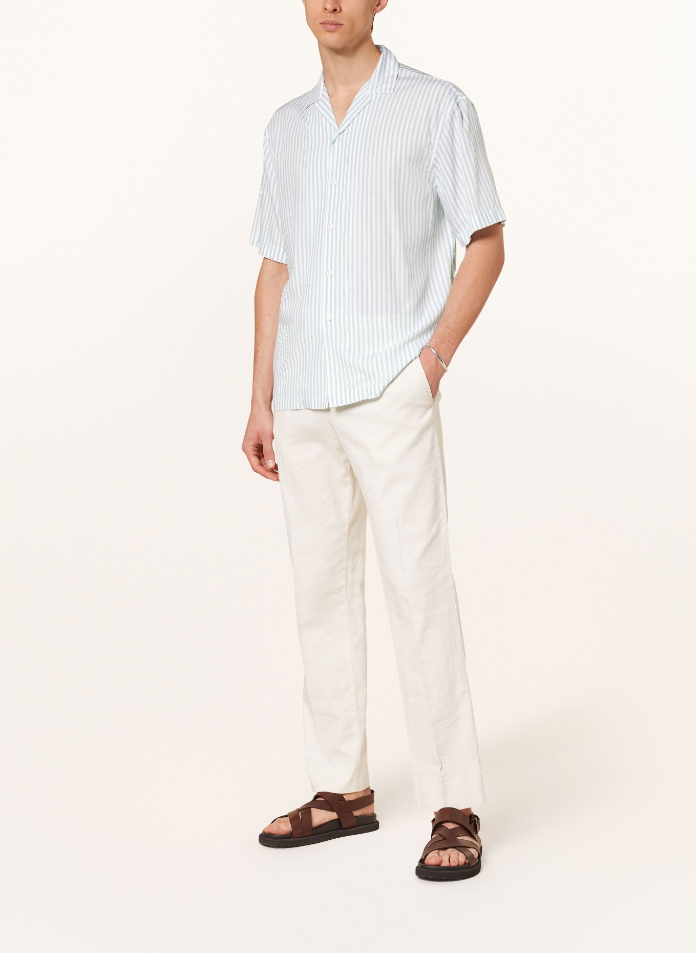 altea Resort shirt comfort fit, Color: WHITE/ LIGHT GREEN (Image 2)