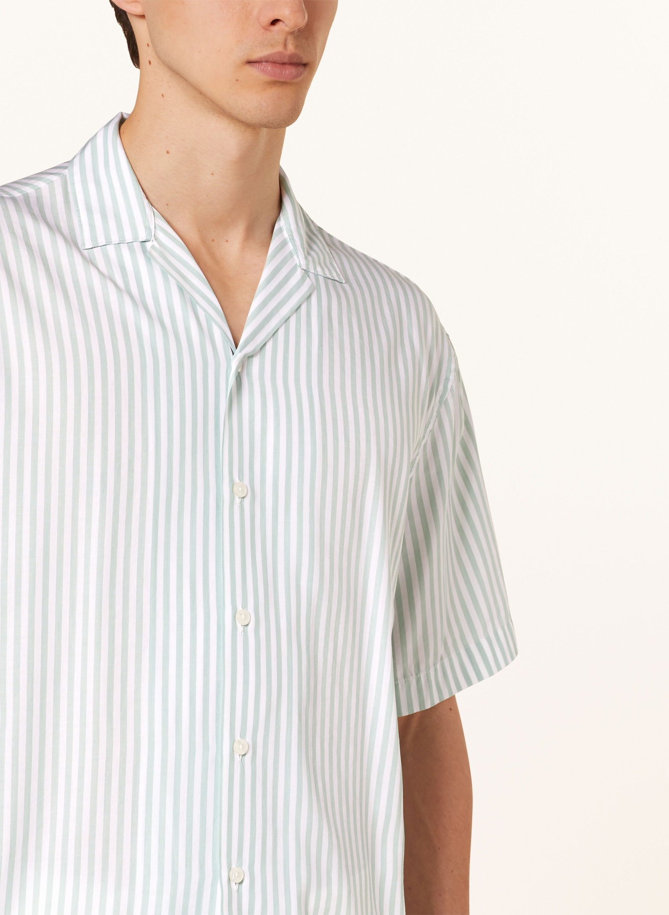 altea Resort shirt comfort fit, Color: WHITE/ LIGHT GREEN (Image 4)