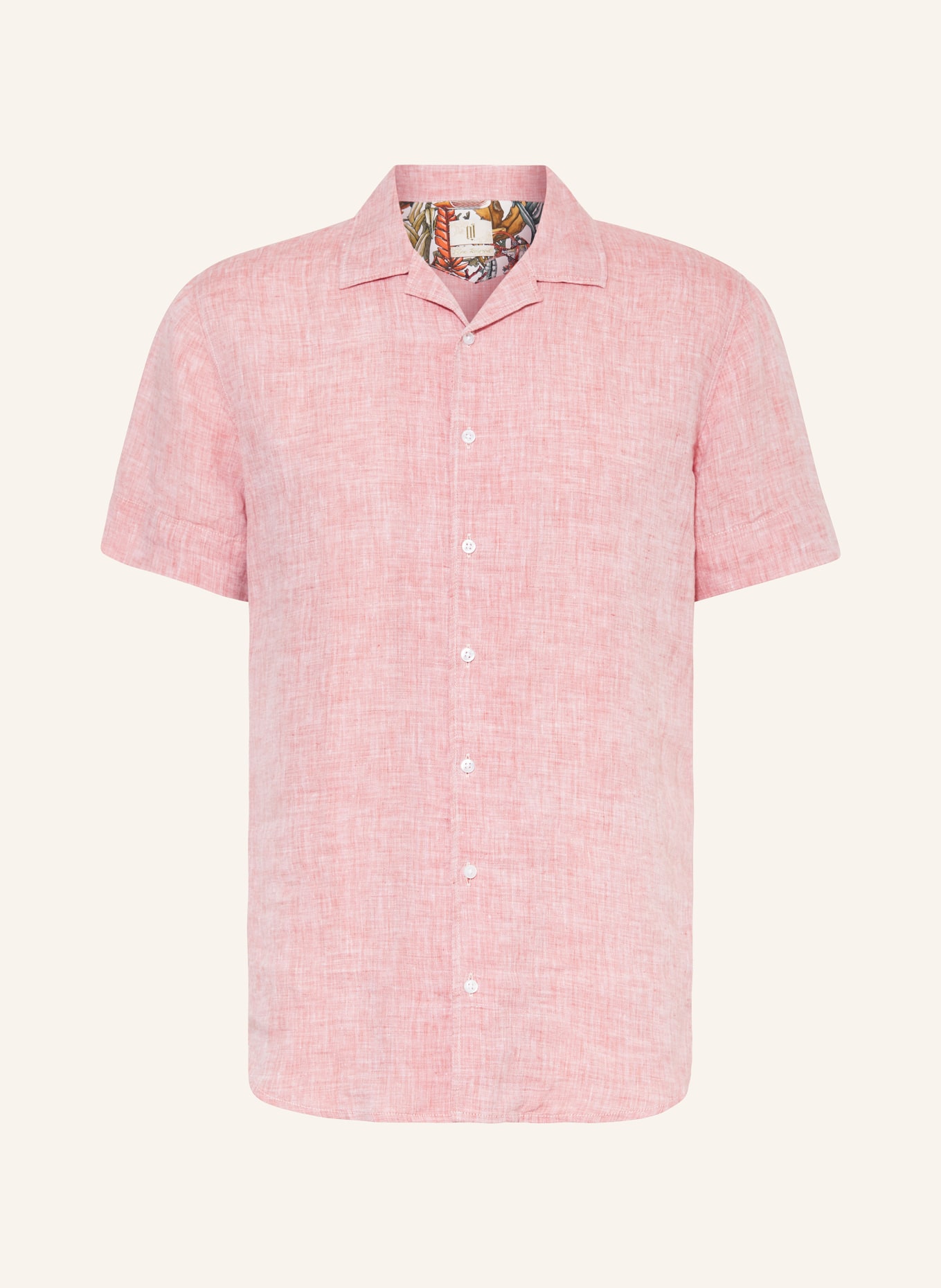 Q1 Manufaktur Resort shirt slim relaxed fit in linen, Color: RED (Image 1)