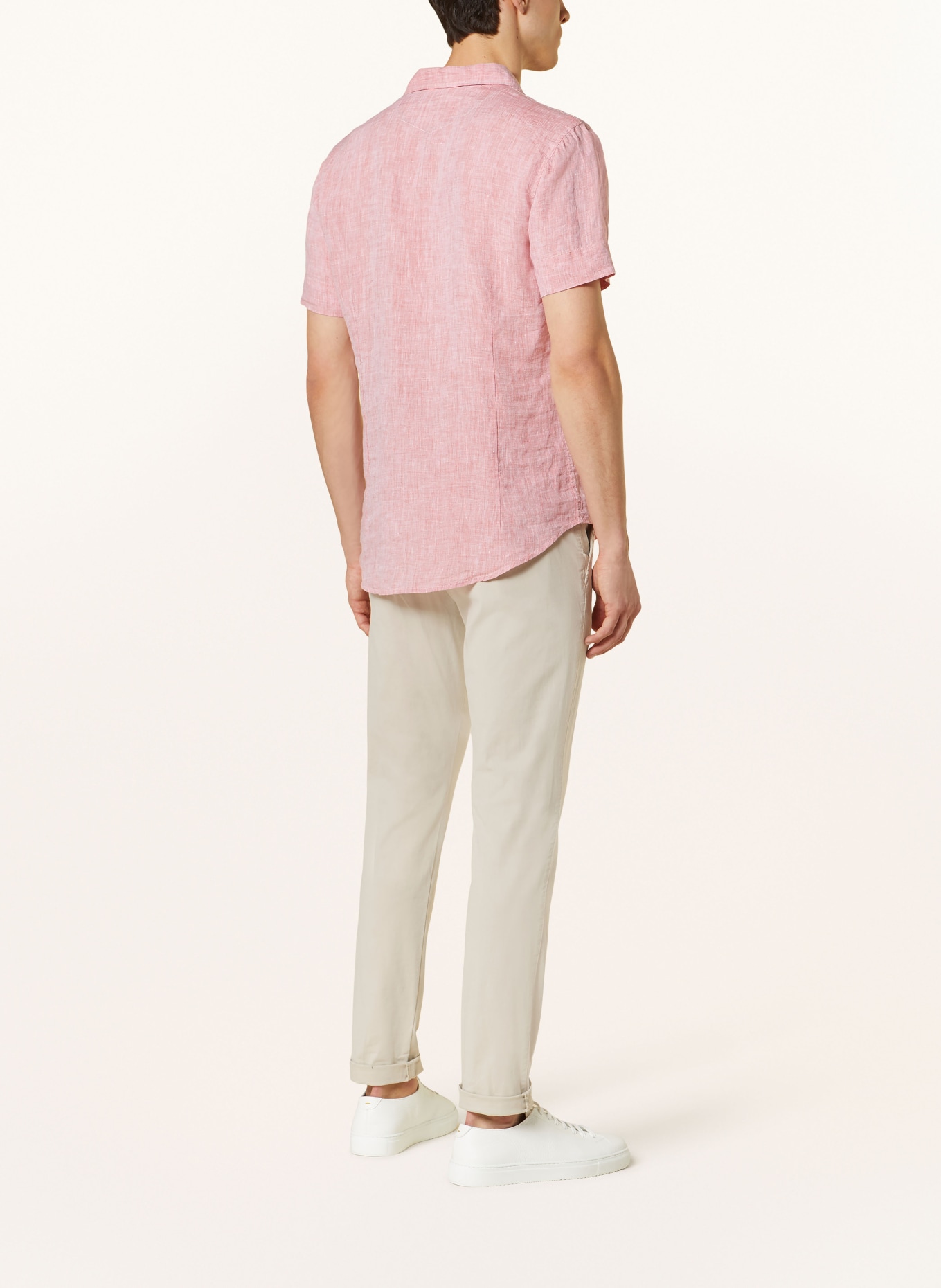 Q1 Manufaktur Resort shirt slim relaxed fit in linen, Color: RED (Image 3)