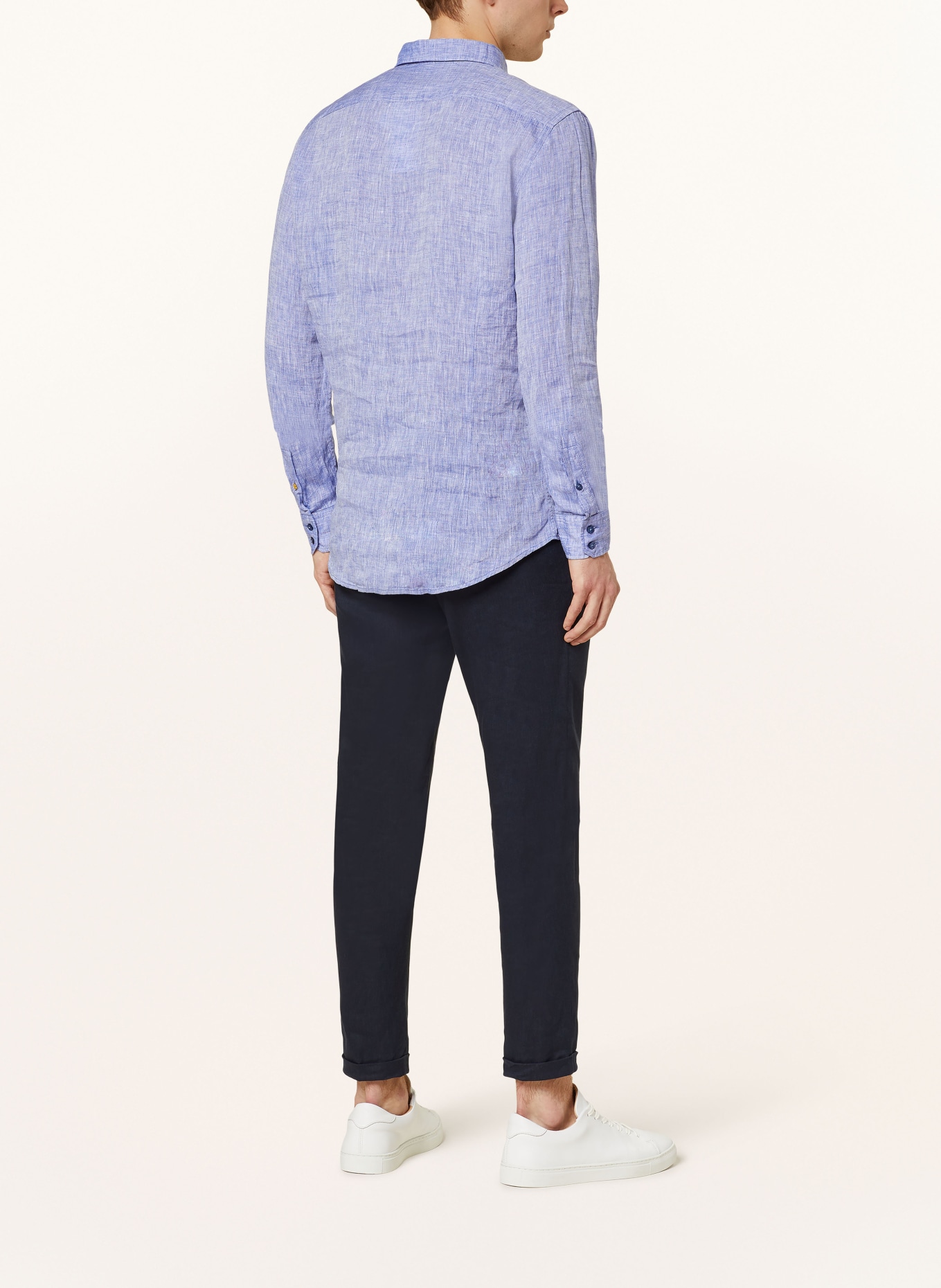 Q1 Manufaktur Linen shirt slim relaxed fit, Color: BLUE (Image 3)