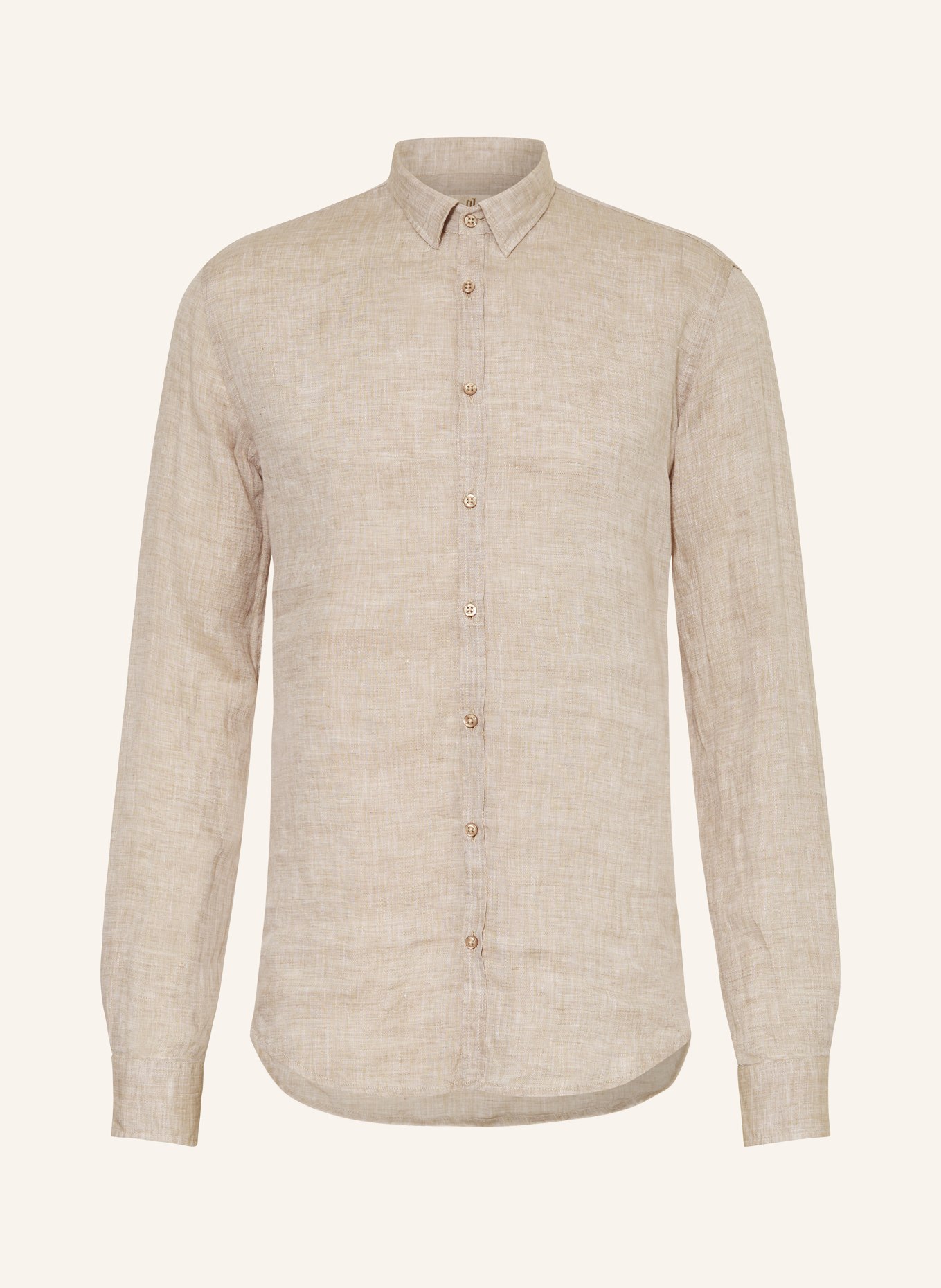 Q1 Manufaktur Linen shirt slim relaxed fit, Color: BEIGE (Image 1)