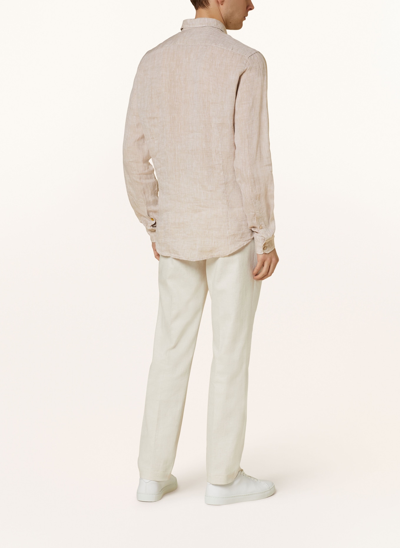 Q1 Manufaktur Linen shirt slim relaxed fit, Color: BEIGE (Image 3)