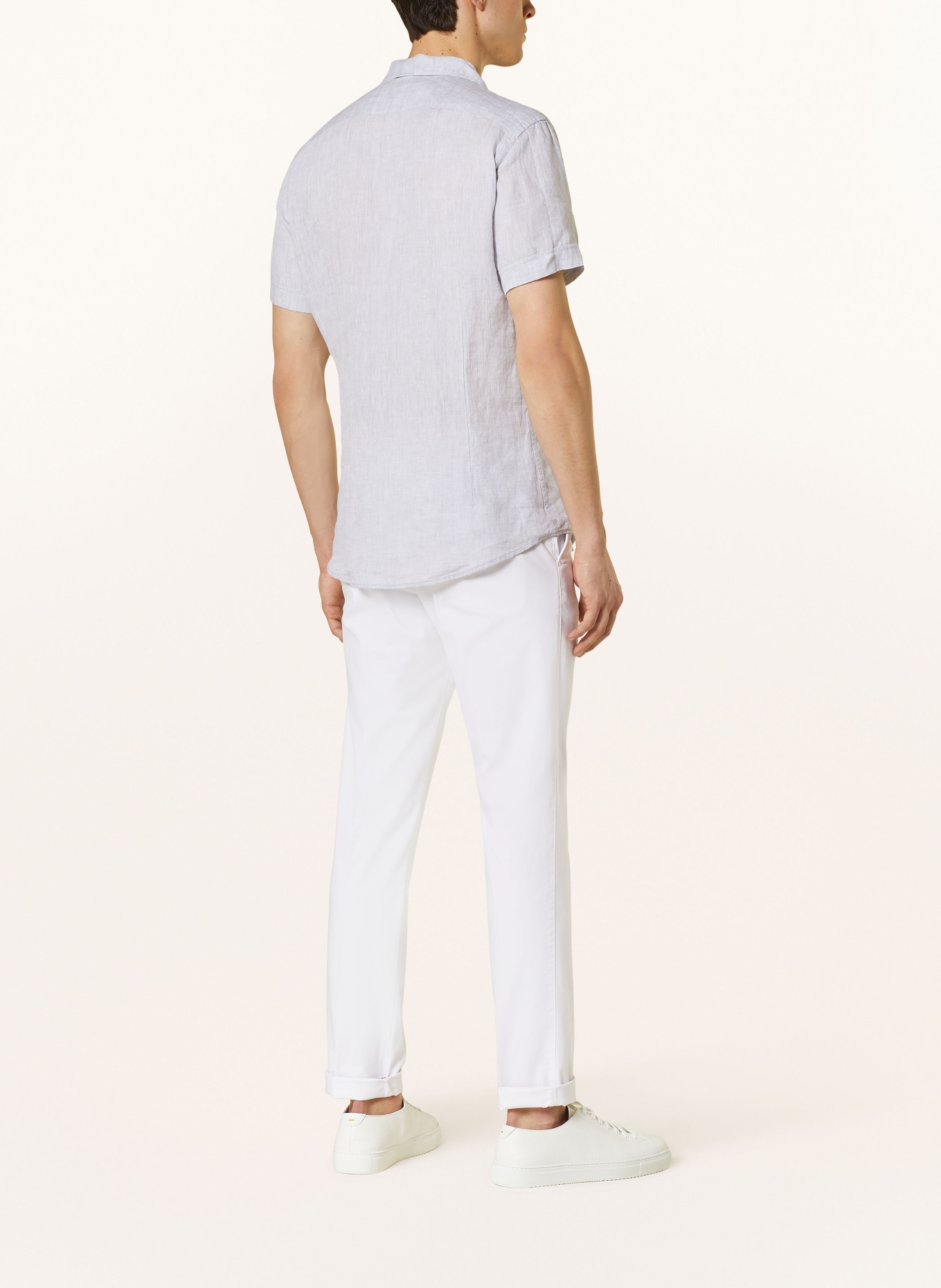 Q1 Manufaktur Resort shirt OLLY slim relaxed fit in linen, Color: GRAY (Image 3)