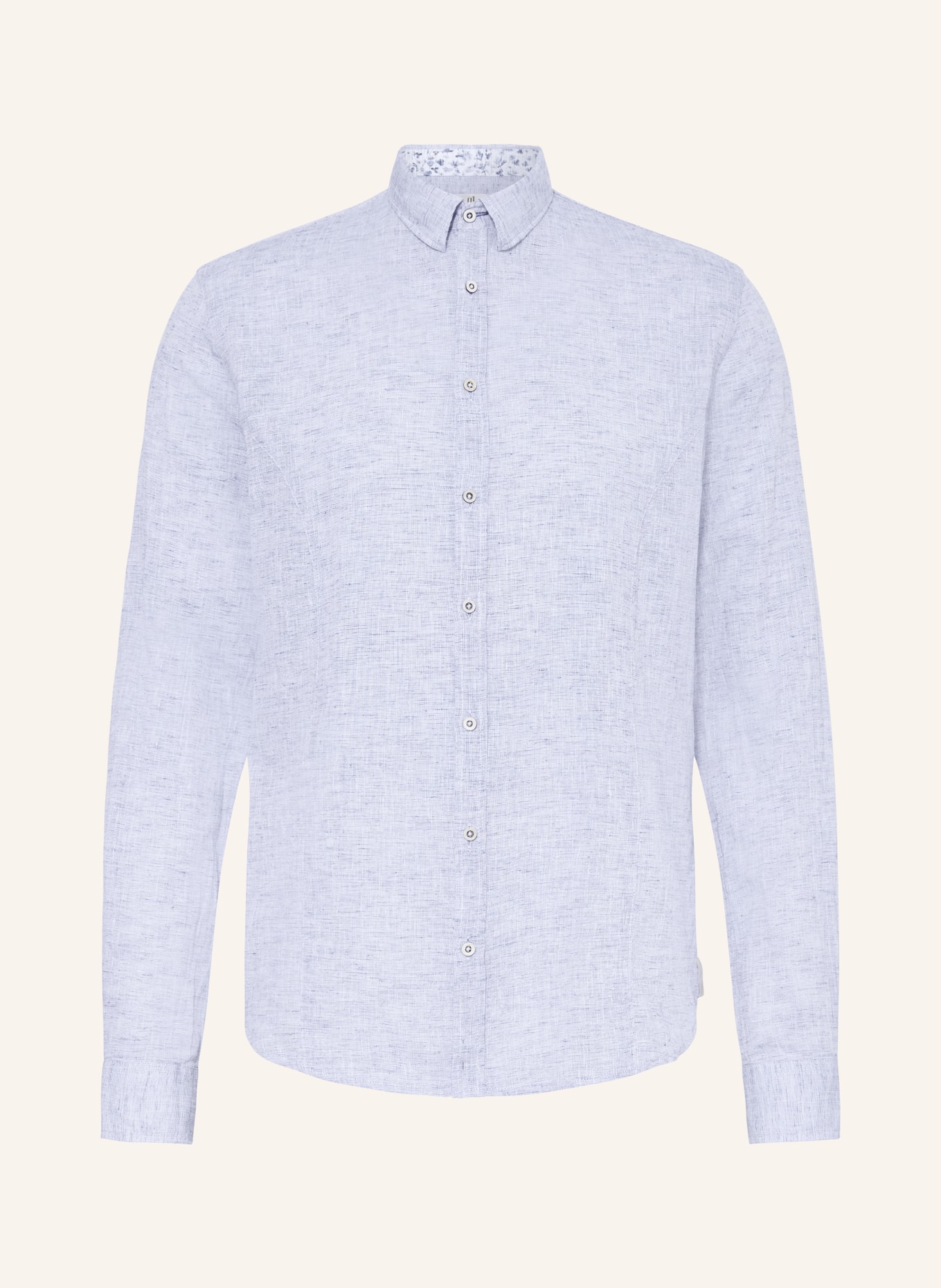 Q1 Manufaktur Shirt extra slim fit with linen, Color: BLUE (Image 1)
