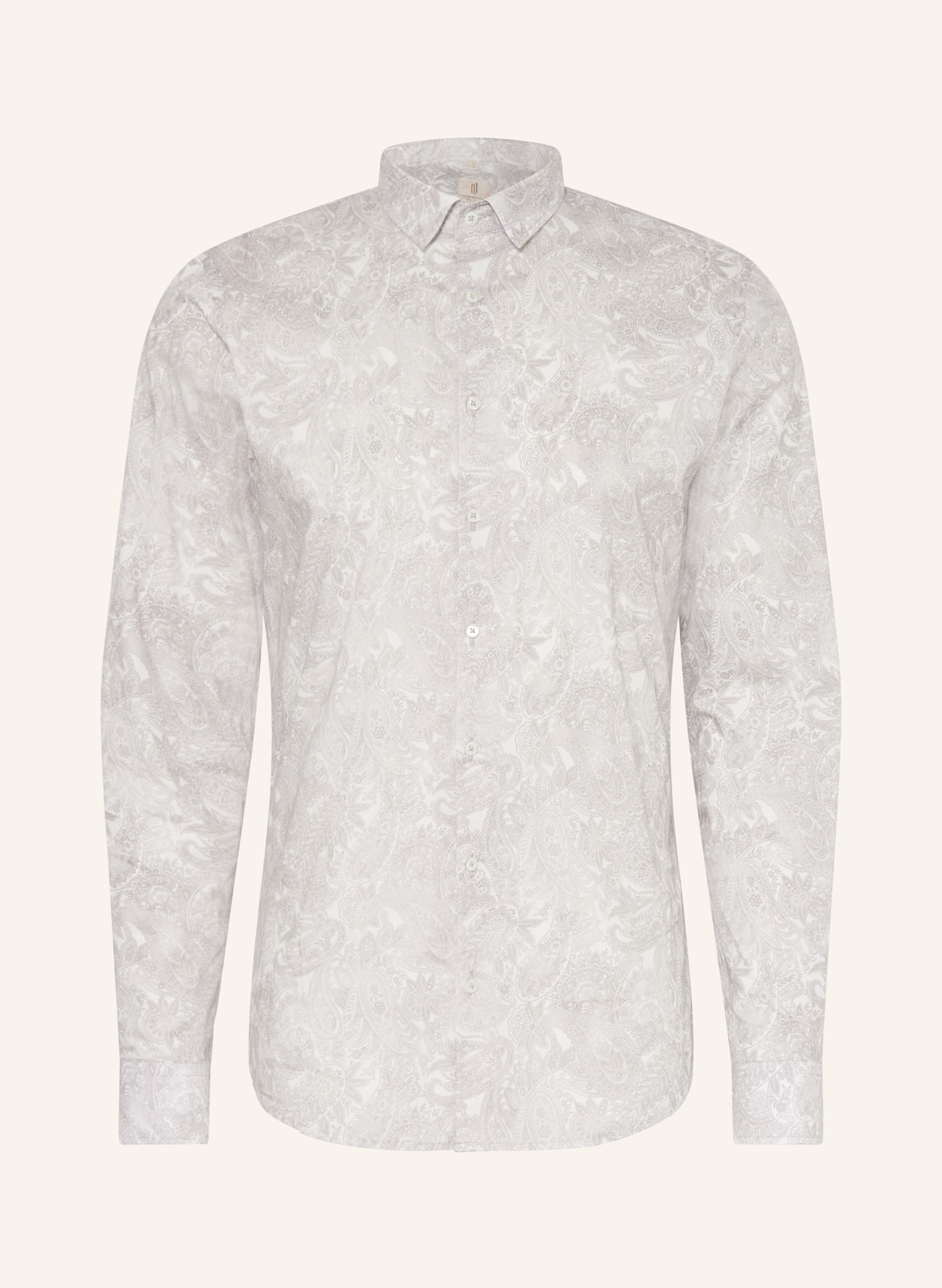 Q1 Manufaktur Shirt slim fit, Color: LIGHT GRAY/ WHITE (Image 1)