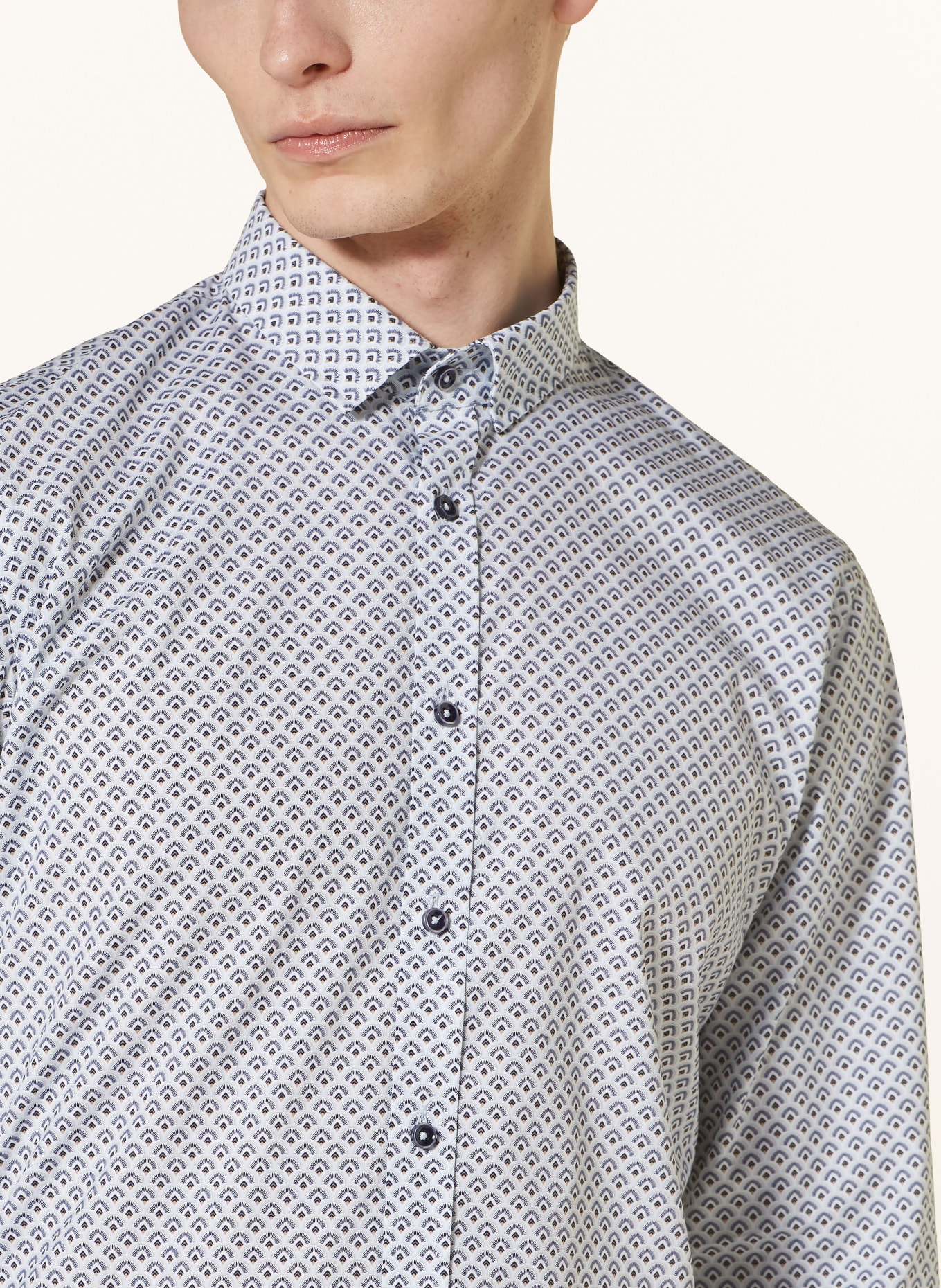 Q1 Manufaktur Shirt extra slim fit, Color: BLUE/ WHITE/ BEIGE (Image 4)