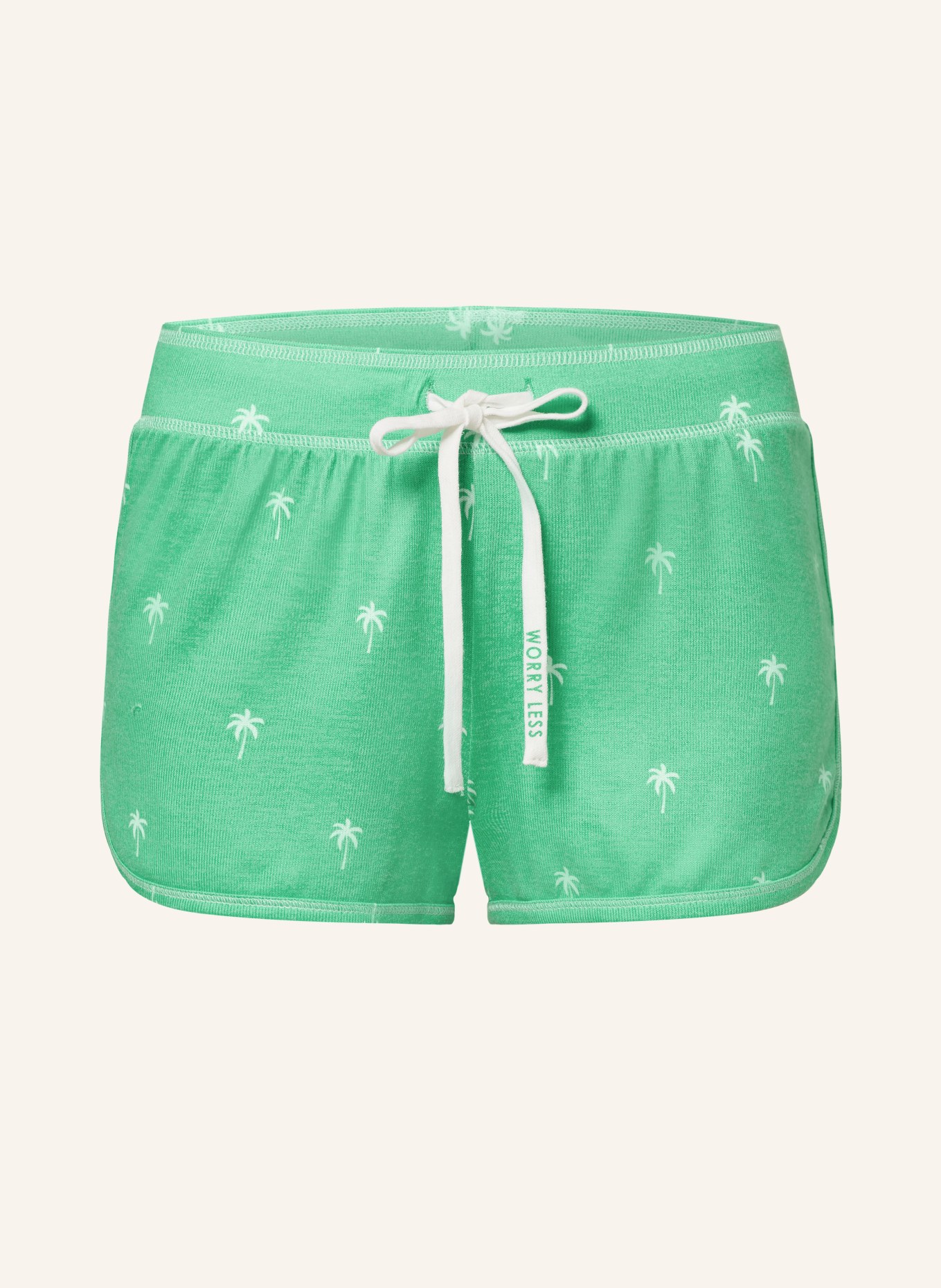 P.J.Salvage Pajama shorts, Color: GREEN/ WHITE (Image 1)
