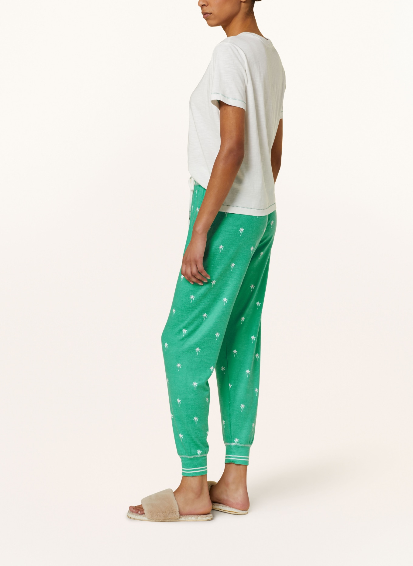 P.J.Salvage Pajama pants, Color: GREEN/ CREAM (Image 4)