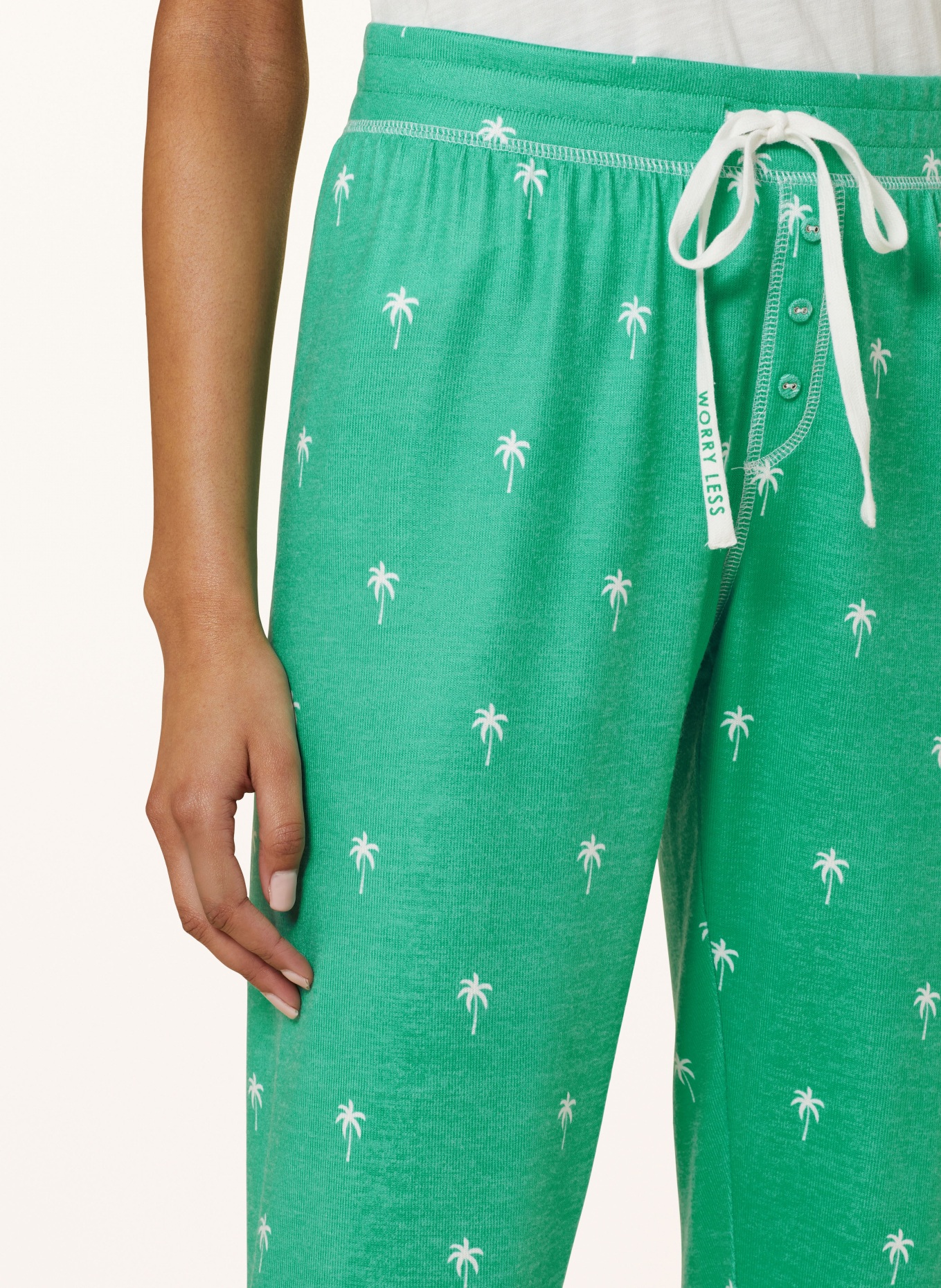 P.J.Salvage Pajama pants, Color: GREEN/ CREAM (Image 5)