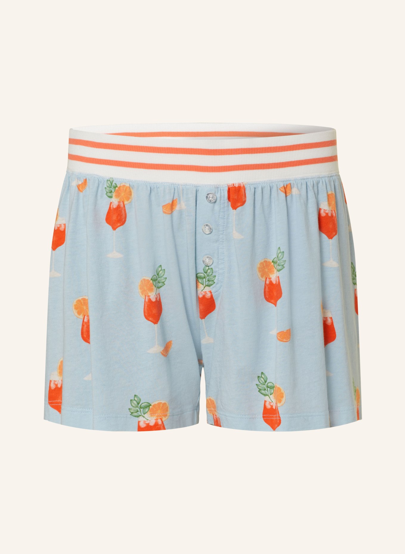 P.J.Salvage Schlafshorts, Farbe: HELLBLAU/ ORANGE (Bild 1)