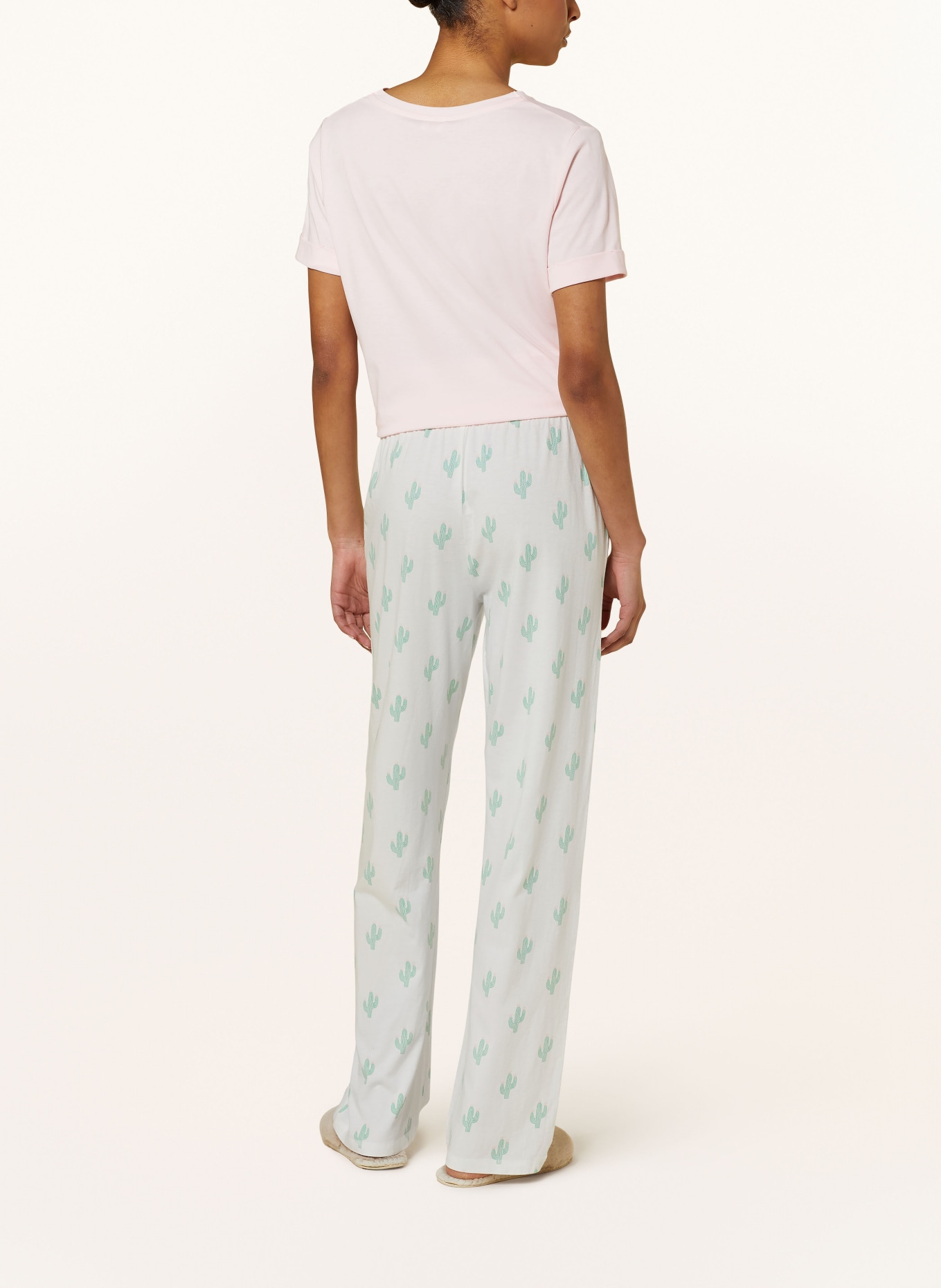 P.J.Salvage Pajama pants, Color: CREAM/ GREEN (Image 3)