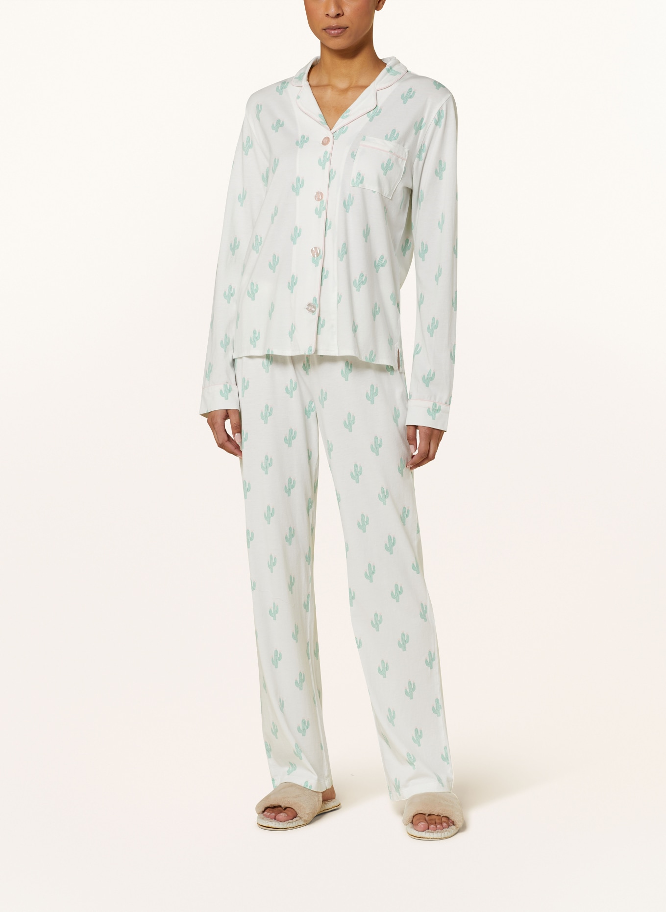 P.J.Salvage Set: Pajamas and hairband, Color: CREAM/ GREEN/ LIGHT PINK (Image 2)