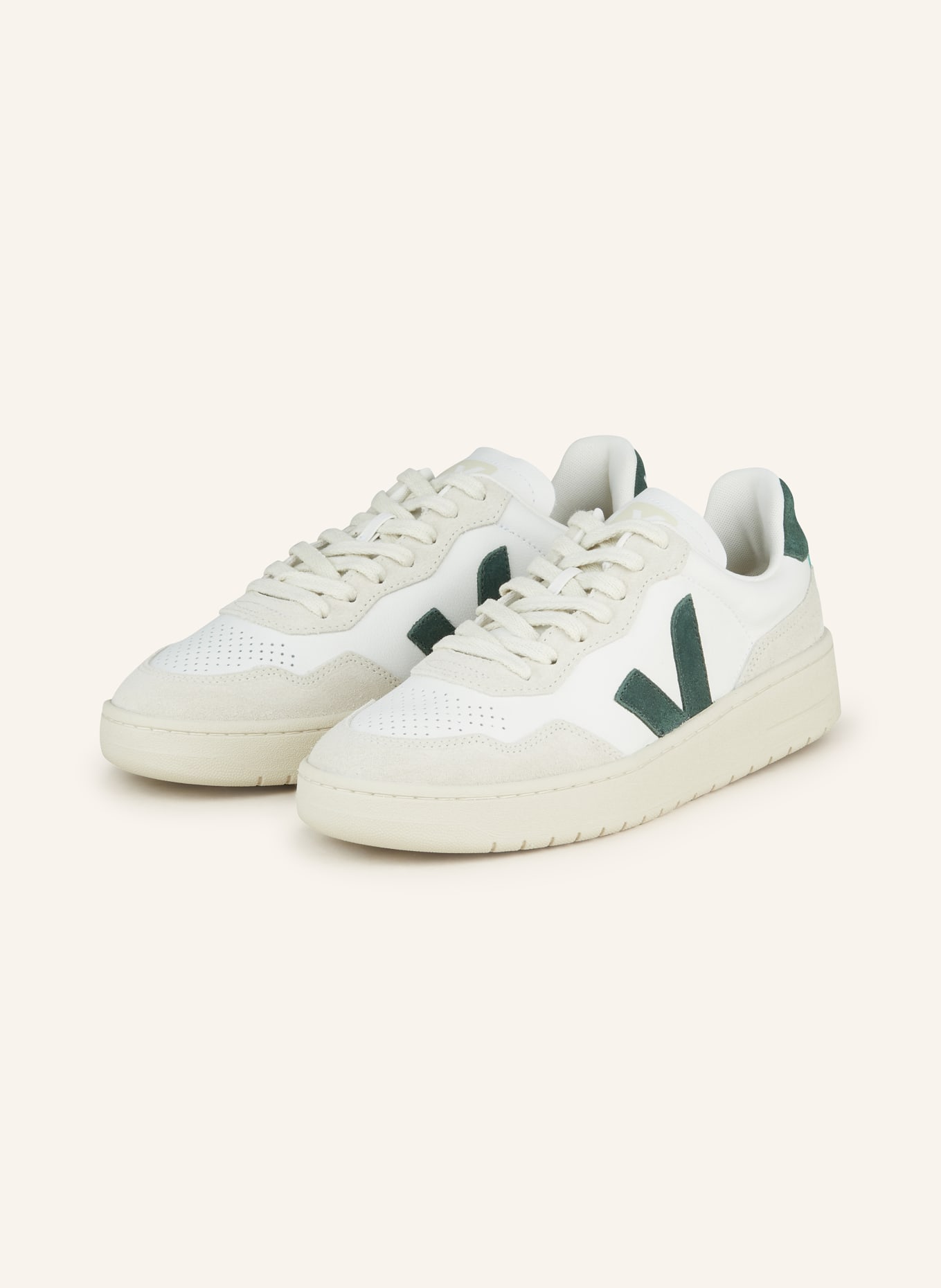 VEJA Sneakers V-90, Color: WHITE/ GREEN (Image 1)