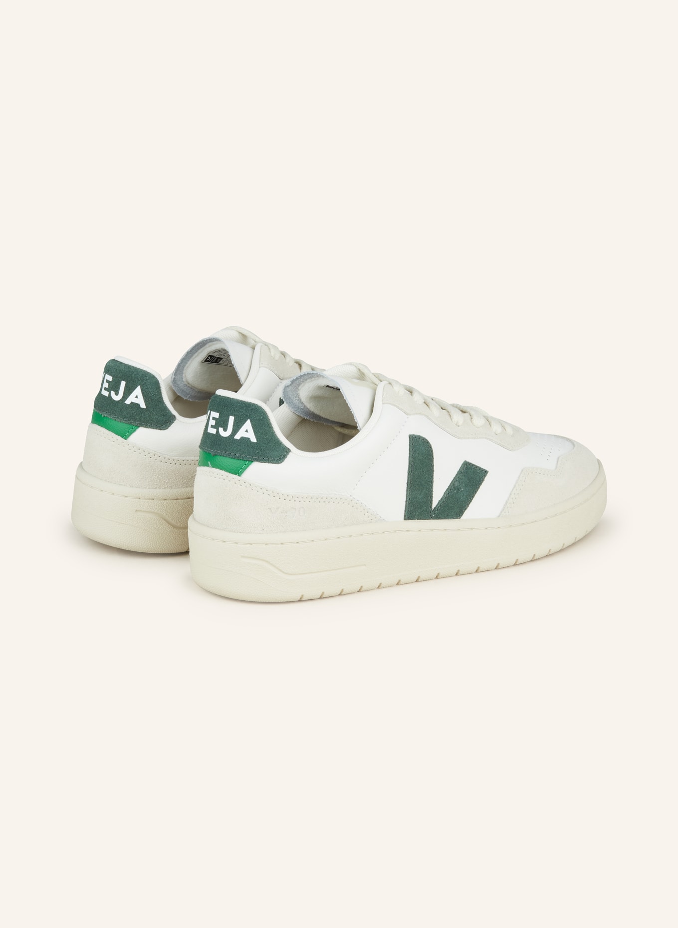 VEJA Sneakers V-90, Color: WHITE/ GREEN (Image 2)