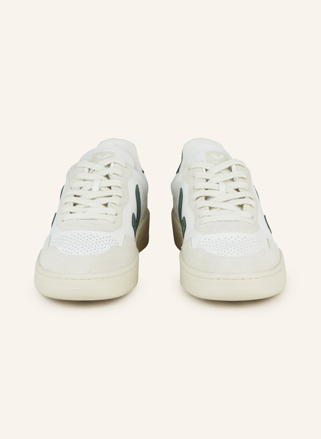 VEJA Sneakers V-90, Color: WHITE/ GREEN (Image 3)