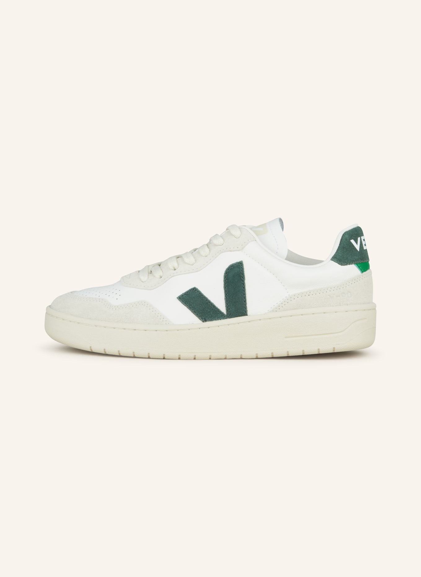 VEJA Sneakers V-90, Color: WHITE/ GREEN (Image 4)
