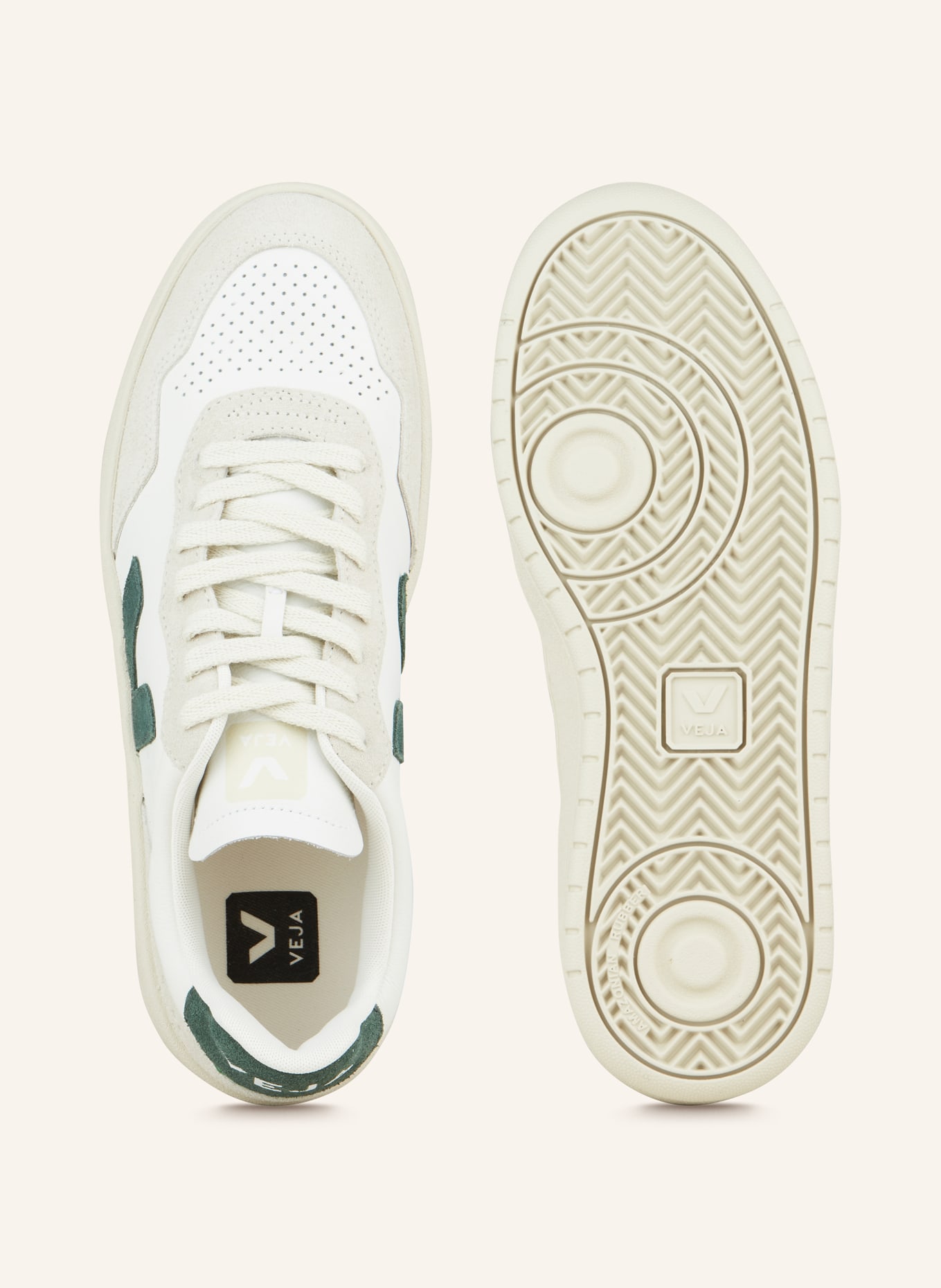 VEJA Sneakers V-90, Color: WHITE/ GREEN (Image 5)
