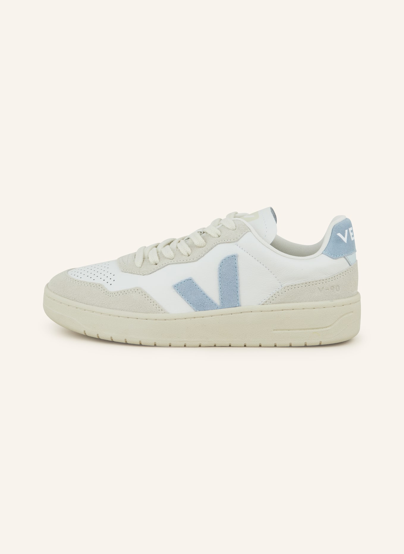 VEJA Sneakers V-90, Color: LIGHT GRAY/ WHITE/ LIGHT BLUE (Image 4)