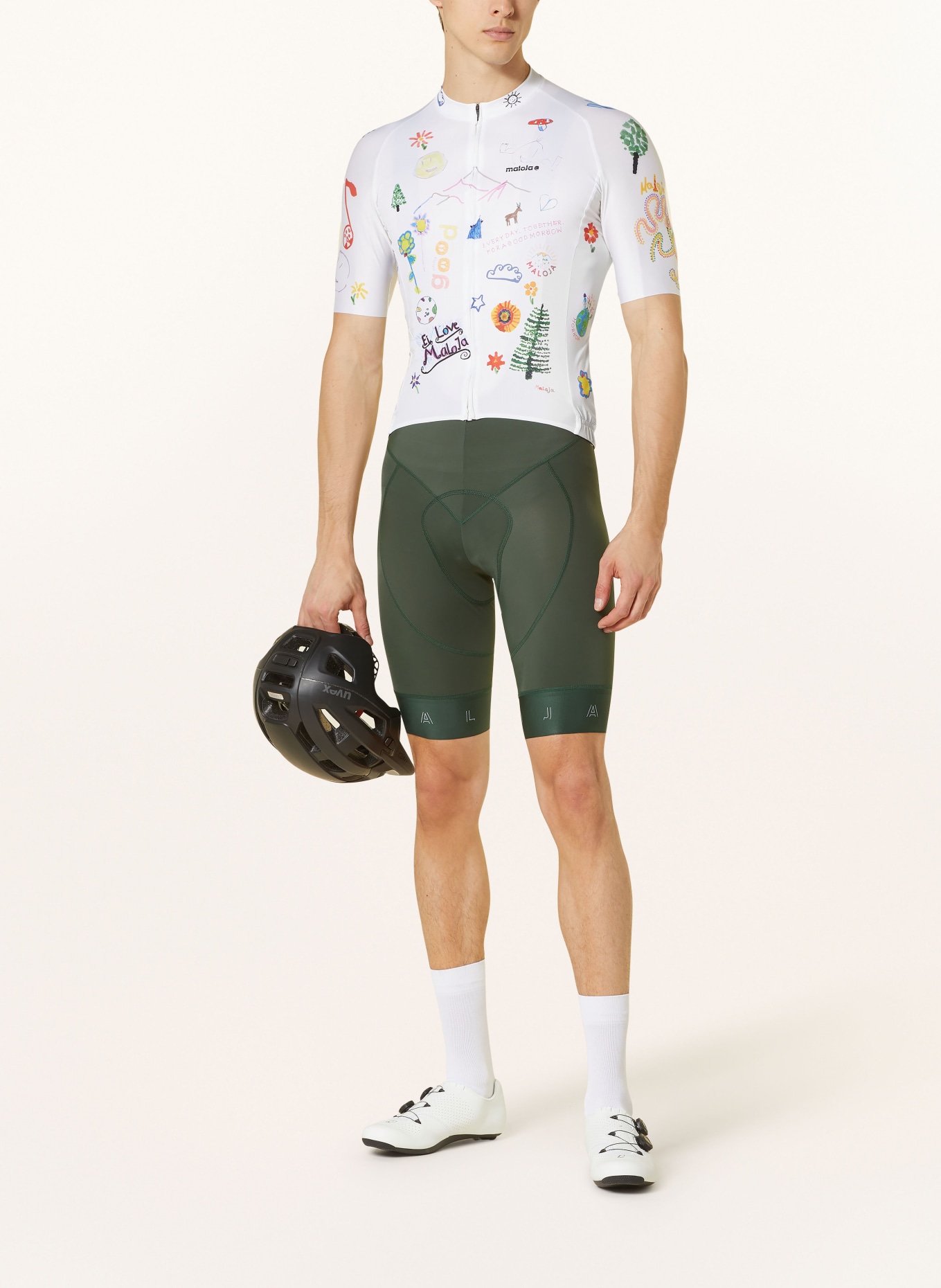 maloja Cycling jersey GATTERLM., Color: WHITE/ GREEN/ BLUE (Image 2)