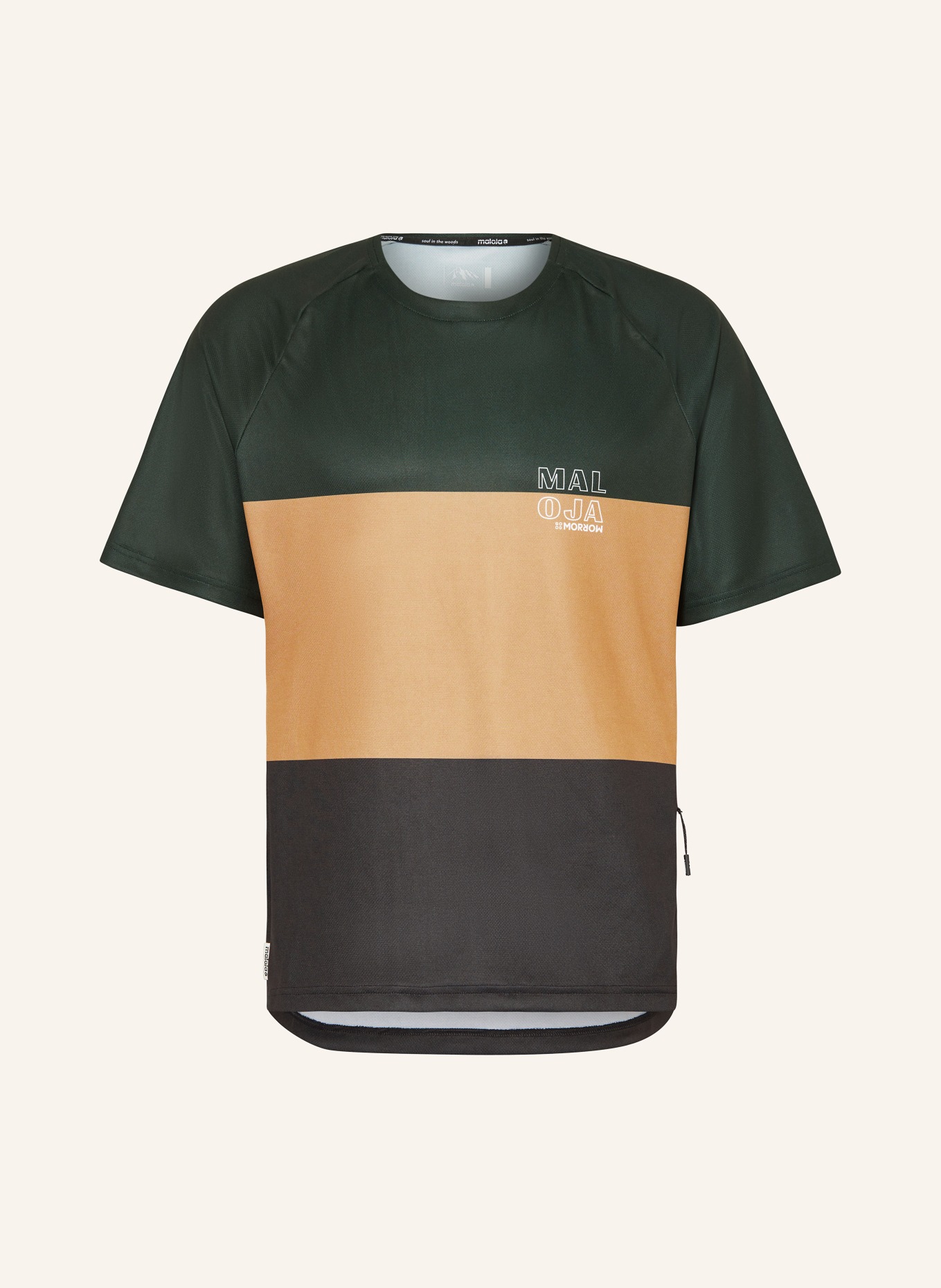 maloja Cycling shirt BARETTIM., Color: DARK GREEN/ COGNAC/ BLACK (Image 1)