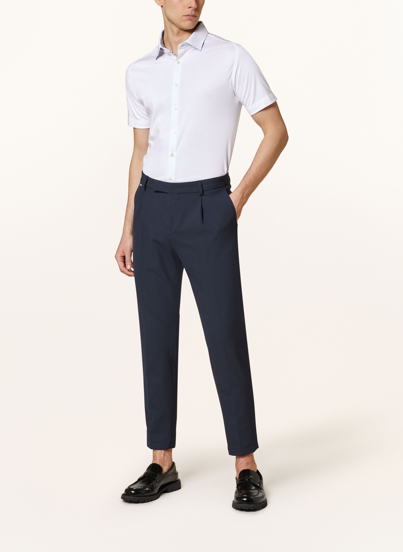 DESOTO Kurzarm-Hemd Slim Fit aus Jersey, Farbe: WEISS (Bild 2)