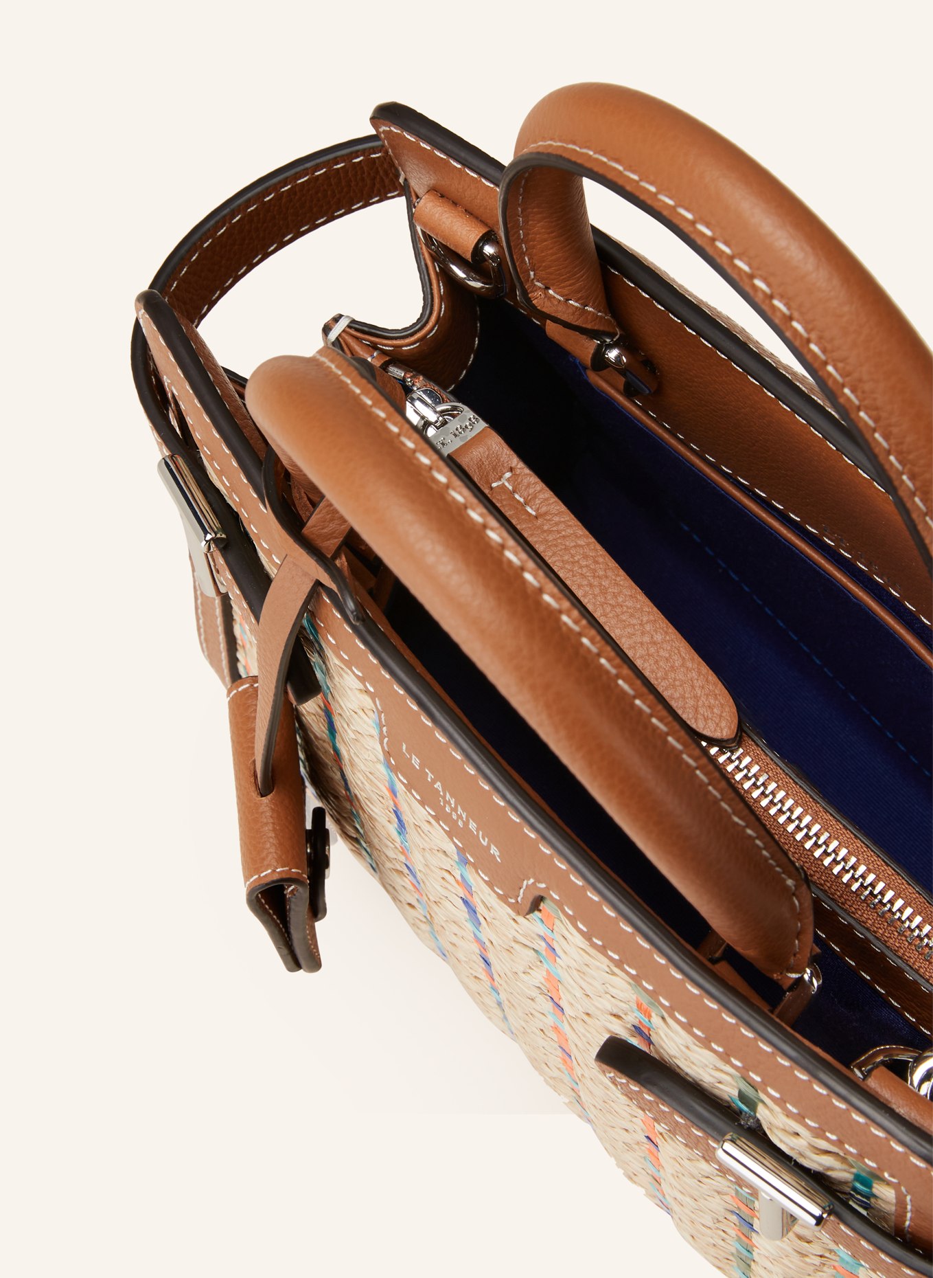 LE TANNEUR Handbag EMILIE SMALL, Color: LIGHT BROWN/ BROWN/ ORANGE (Image 3)