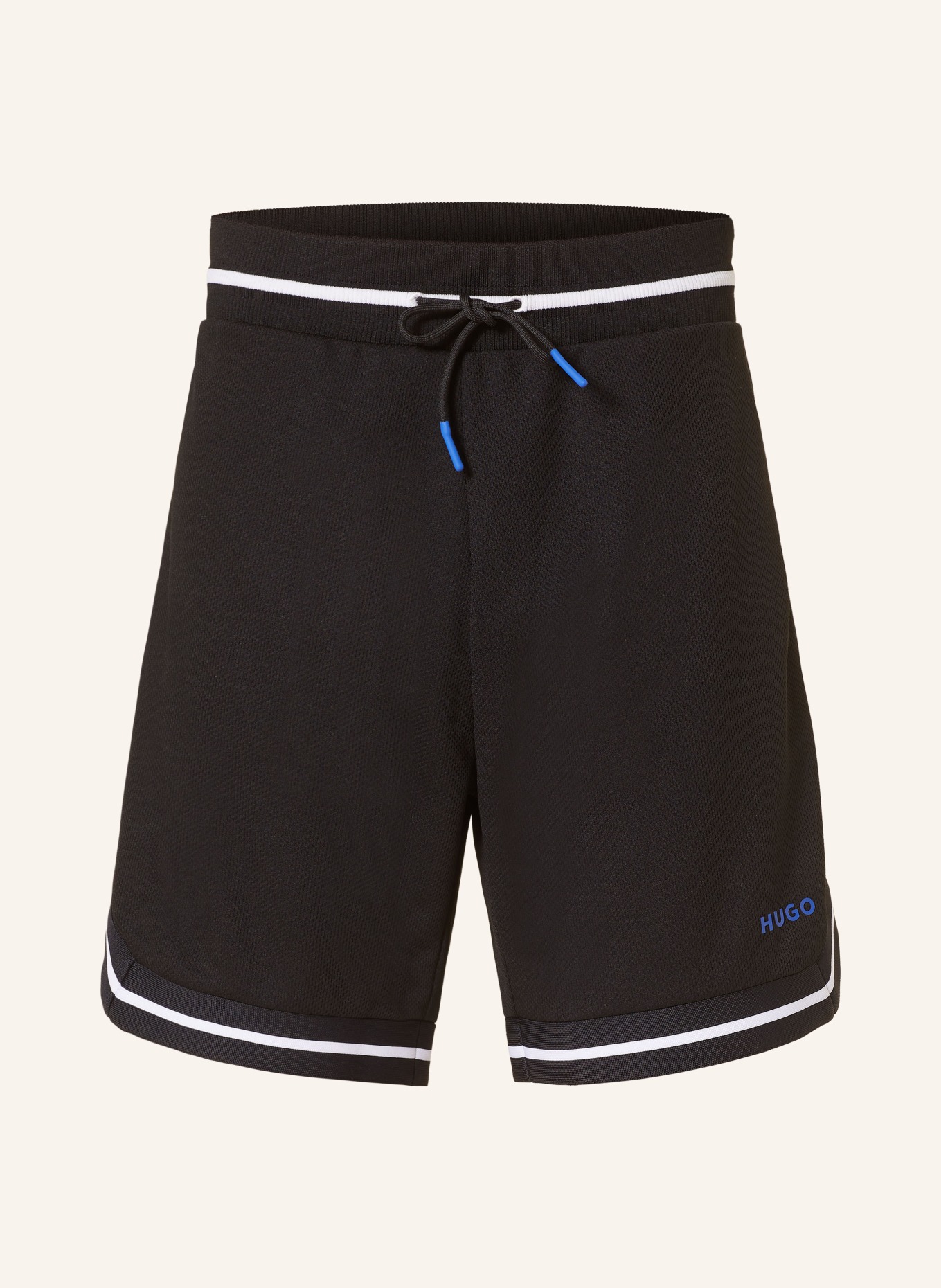 HUGO BLUE Mesh shorts NOCRATES, Color: BLACK/ WHITE (Image 1)