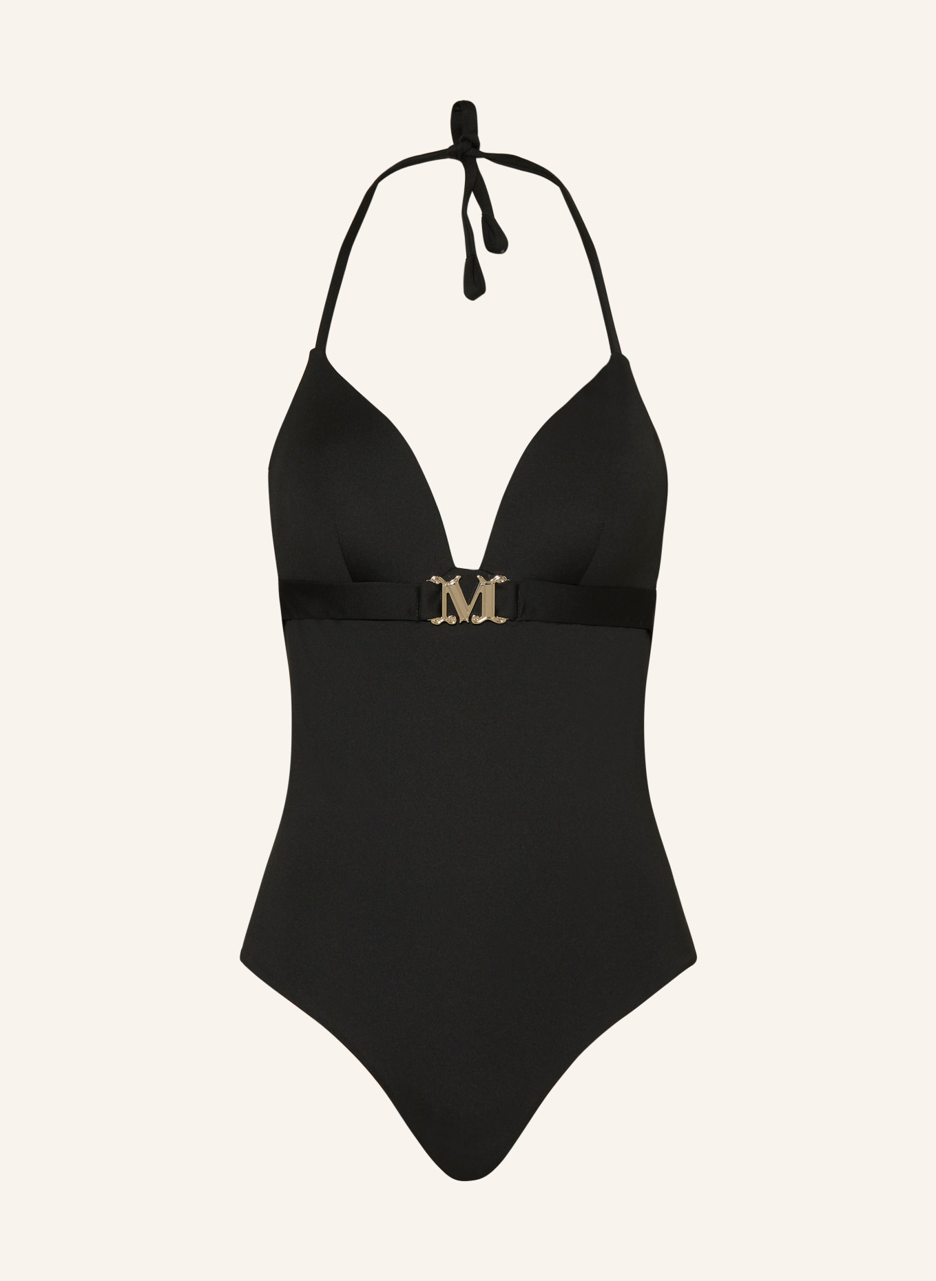 Max Mara BEACHWEAR Halter neck swimsuit CECILLIA, Color: BLACK (Image 1)