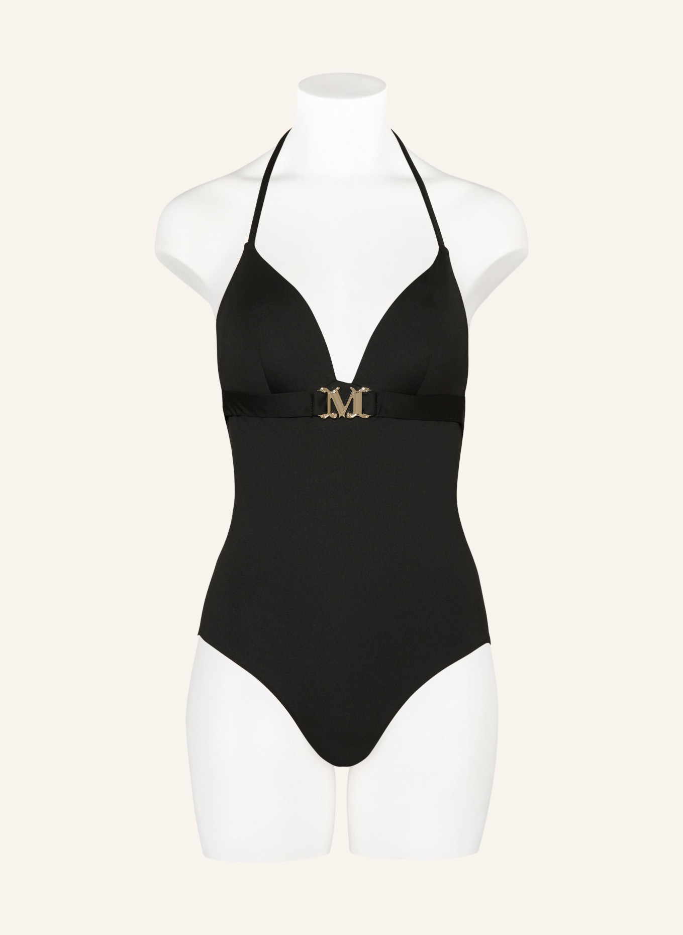 Max Mara BEACHWEAR Halter neck swimsuit CECILLIA, Color: BLACK (Image 2)