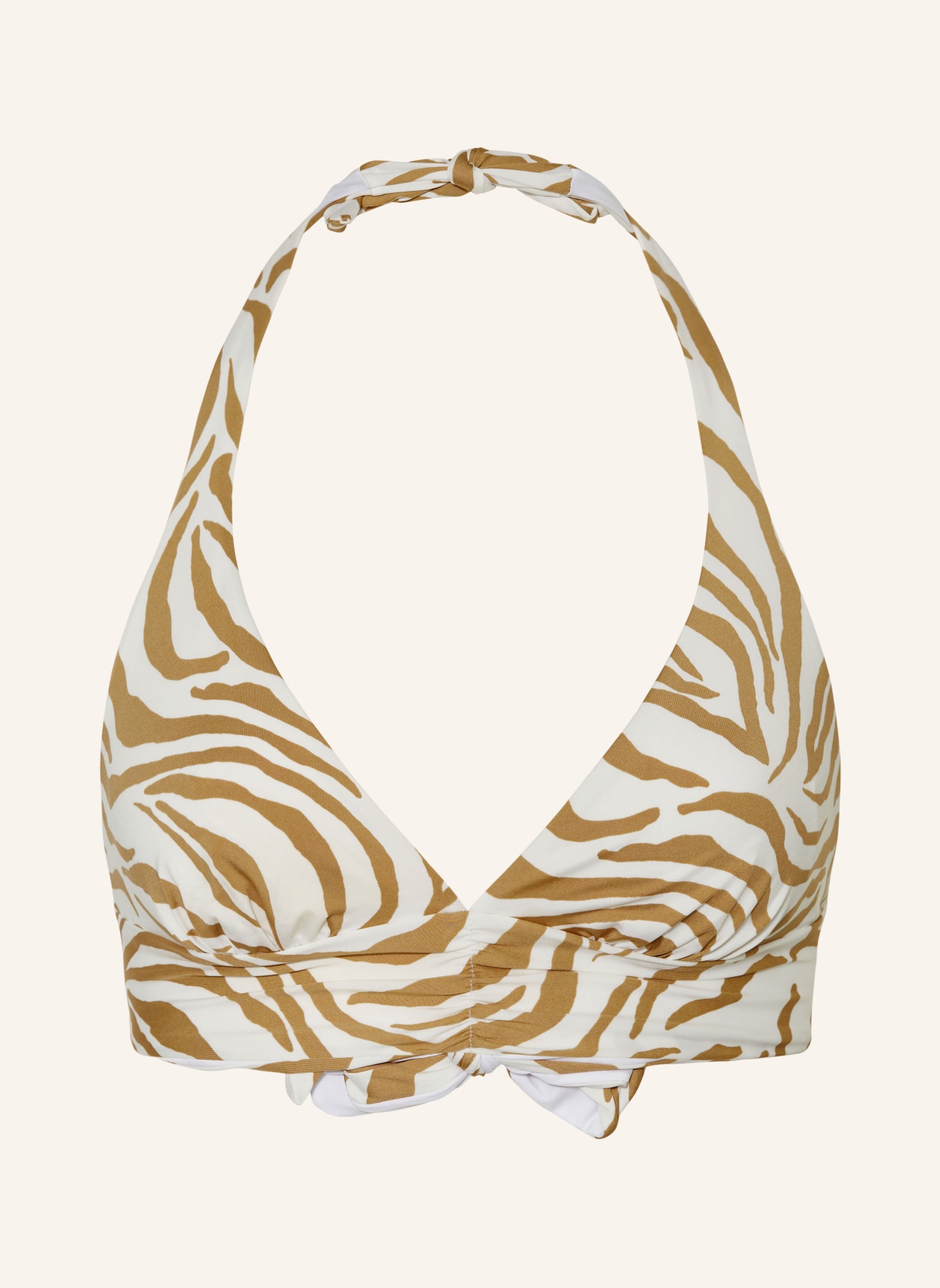 Max Mara BEACHWEAR Halter neck bikini top ALBERTA, Color: BEIGE/ WHITE (Image 1)