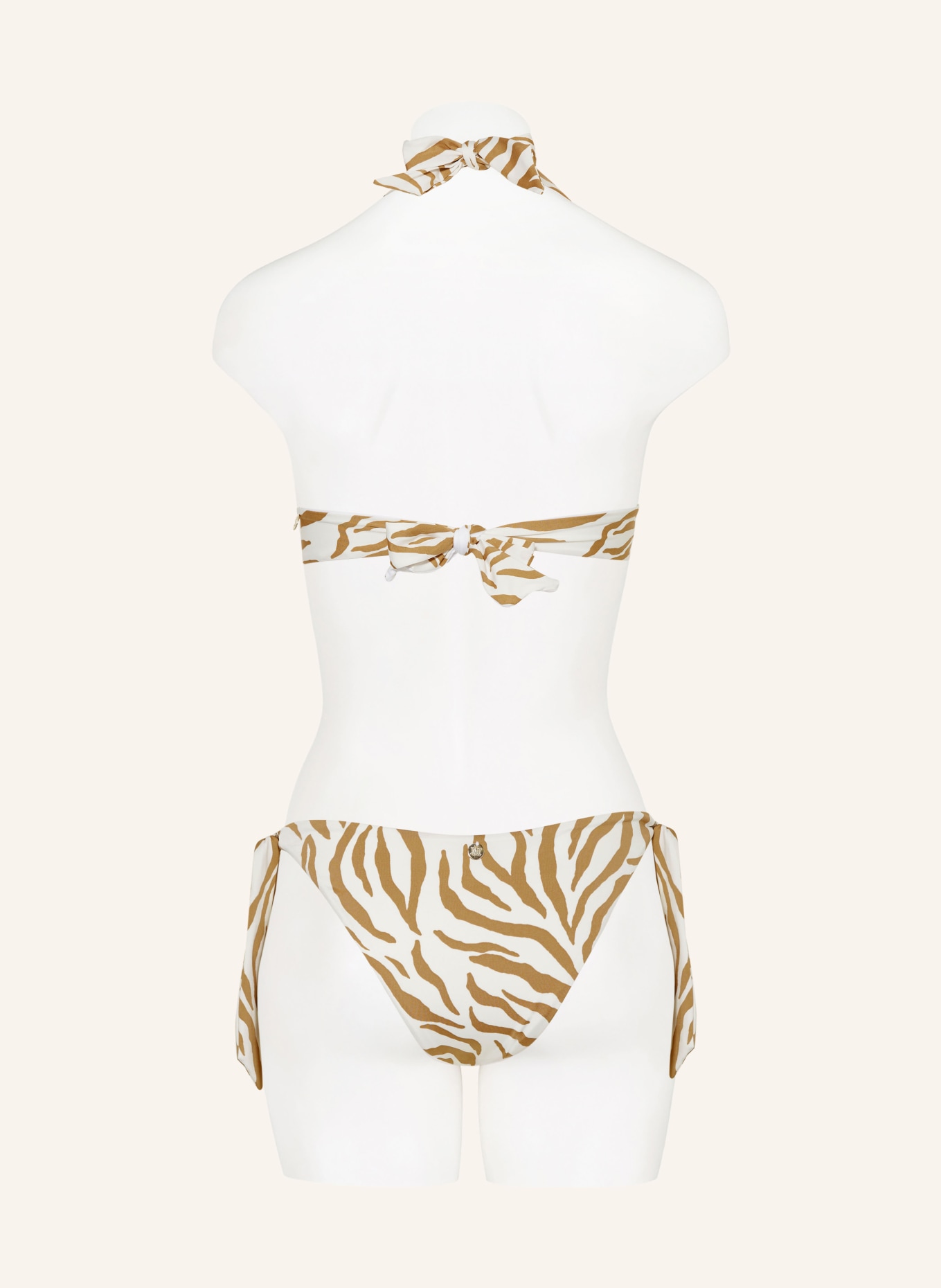 Max Mara BEACHWEAR Halter neck bikini top ALBERTA, Color: BEIGE/ WHITE (Image 3)