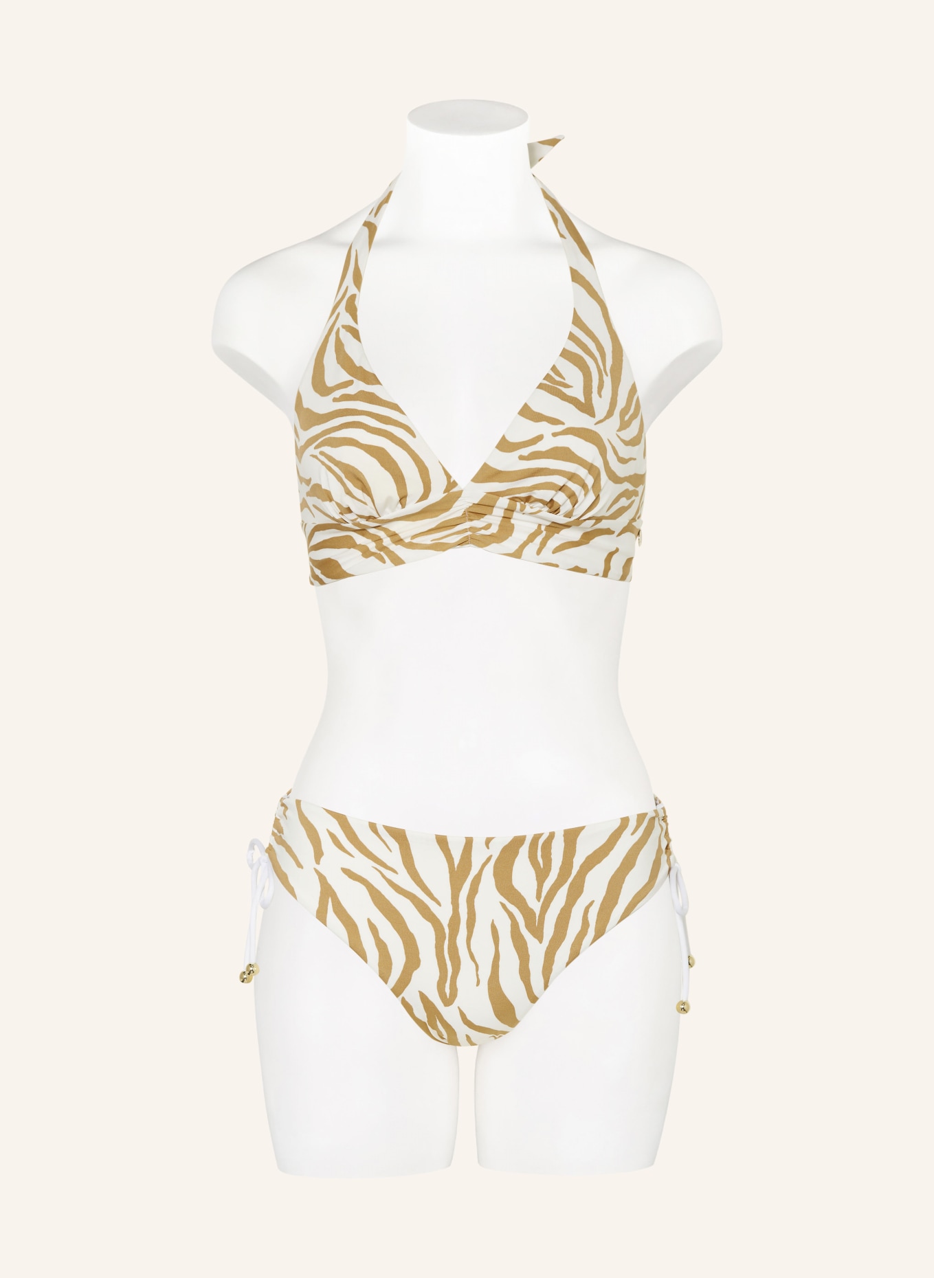 Max Mara BEACHWEAR Basic bikini bottoms SIBILLA, Color: WHITE/ BEIGE (Image 2)