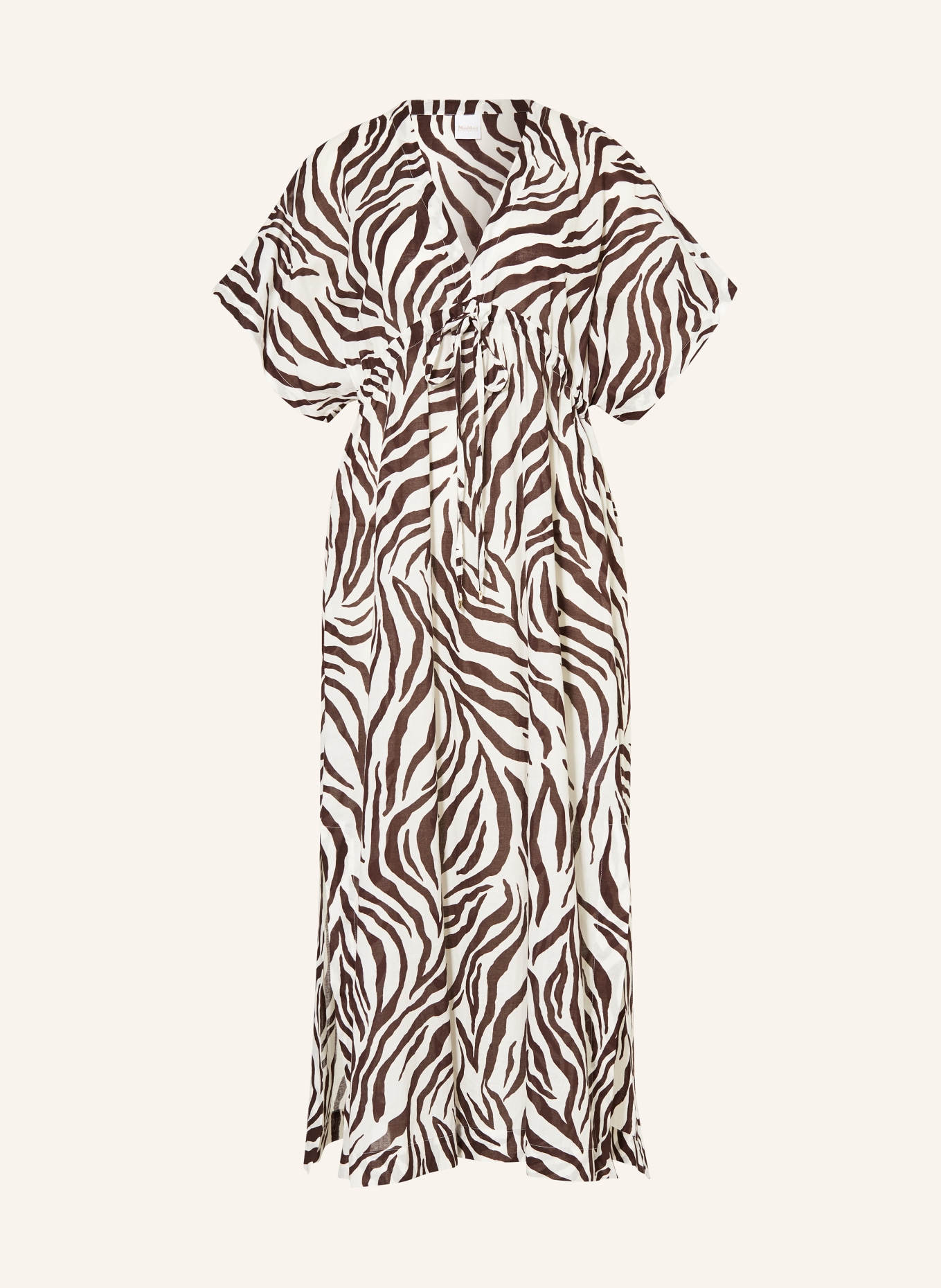 Max Mara BEACHWEAR Beach dress DOROTEA, Color: DARK BROWN/ WHITE (Image 1)