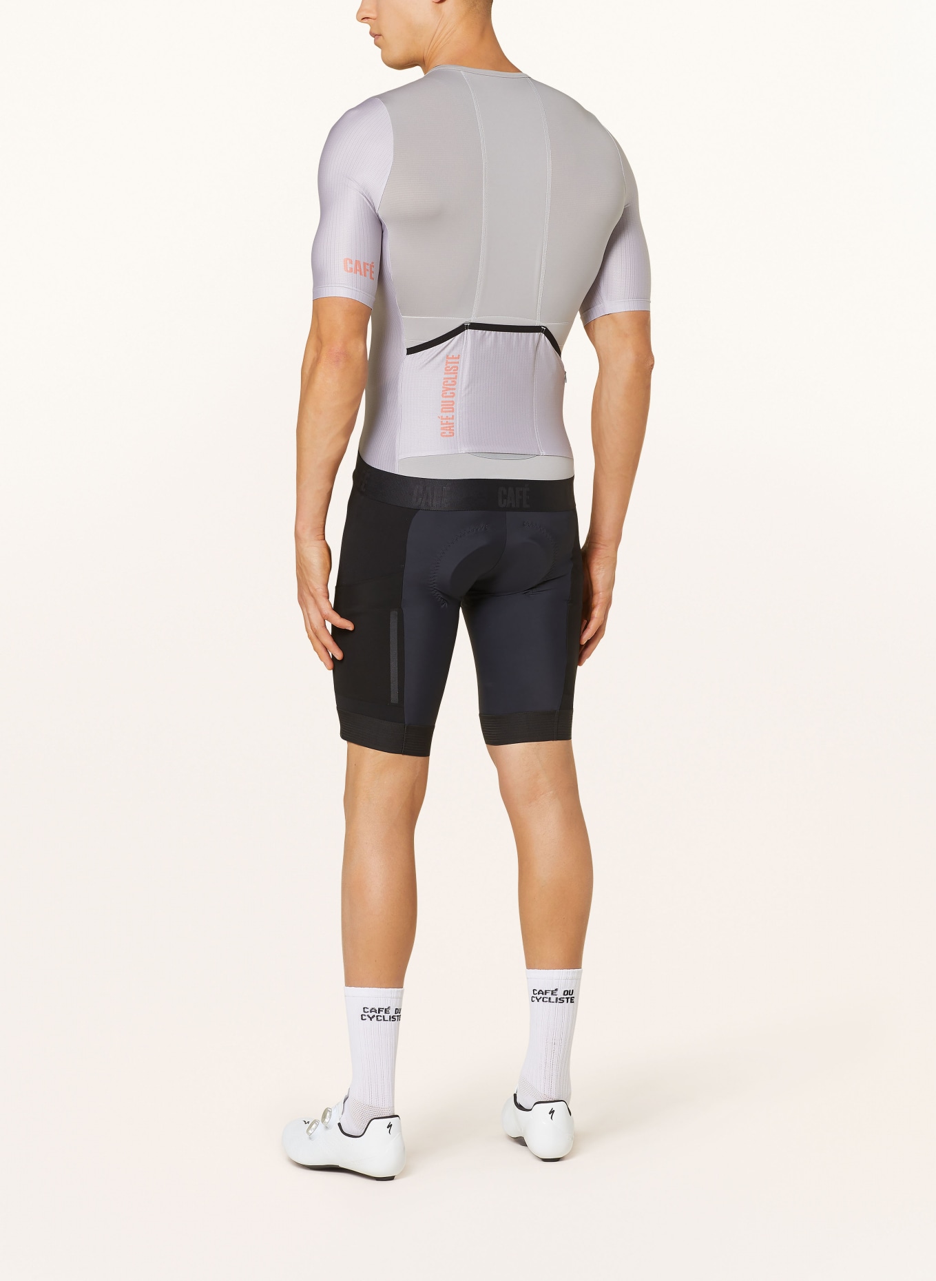 CAFÉ DU CYCLISTE Cycling jersey OLYMPE, Color: LIGHT GRAY (Image 3)