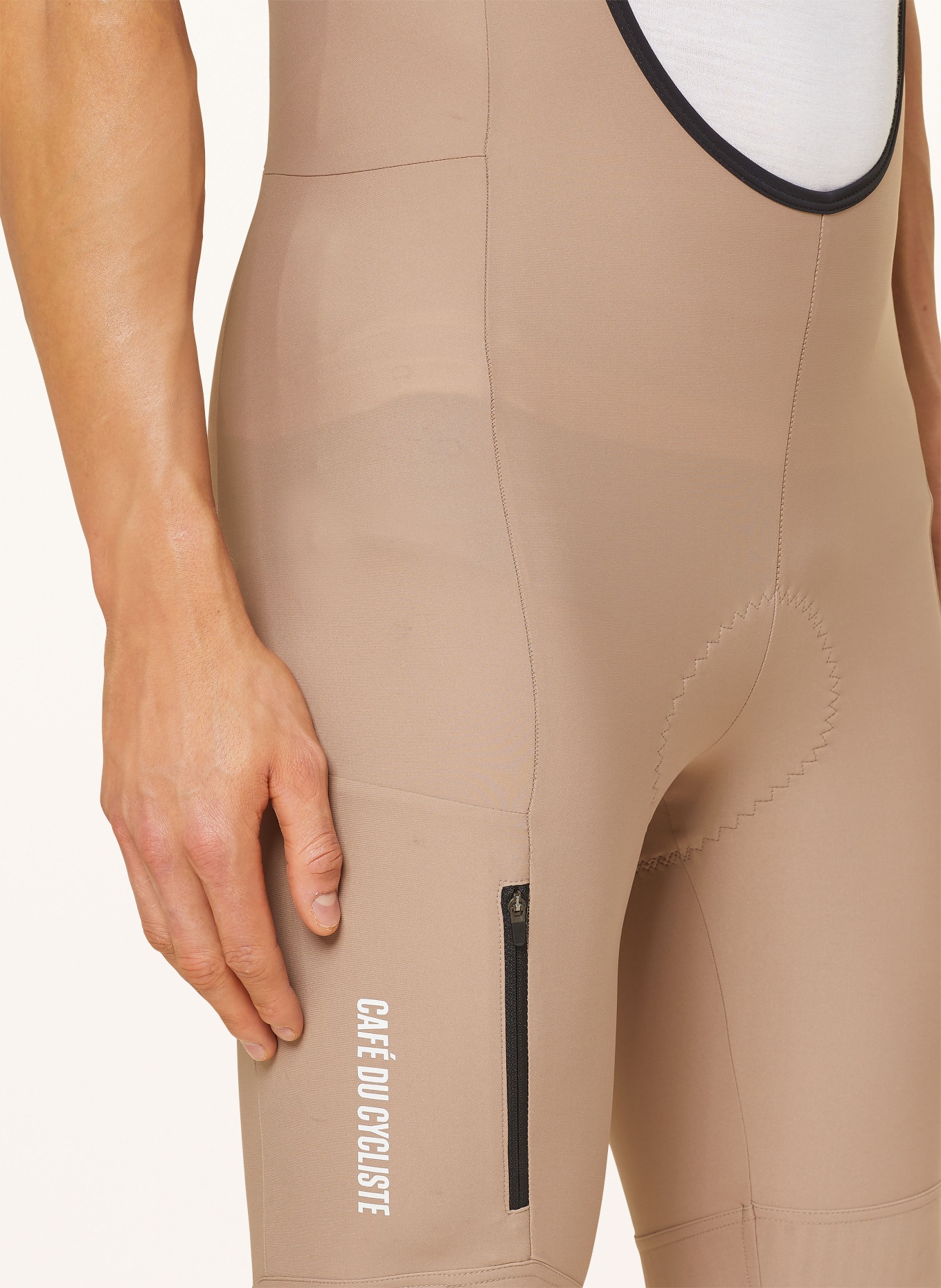 CAFÉ DU CYCLISTE Cycling shorts EVA with straps and padded insert, Color: LIGHT BROWN (Image 5)