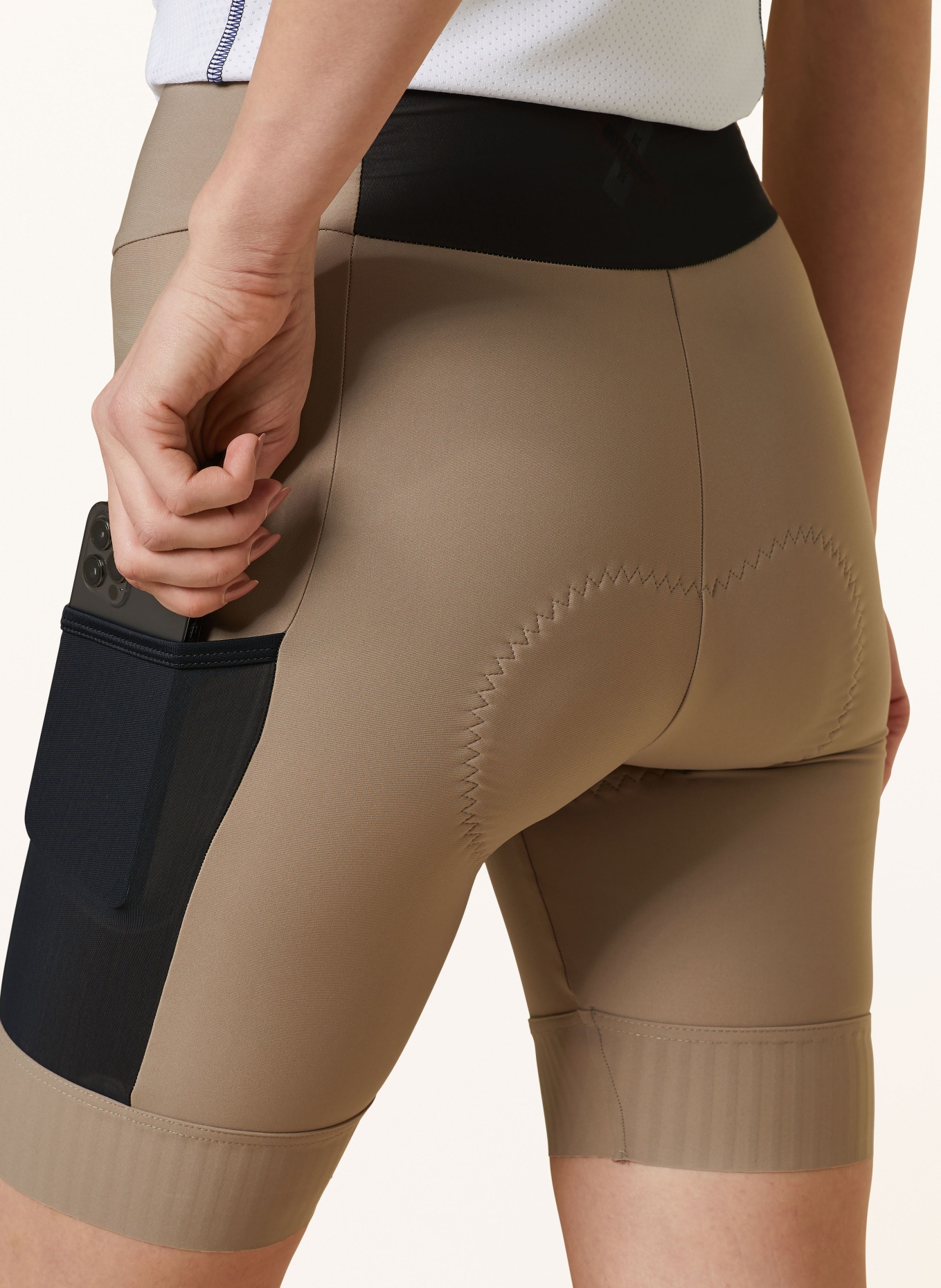 CAFÉ DU CYCLISTE Cycling shorts ELSA with padded insert, Color: LIGHT BROWN (Image 6)