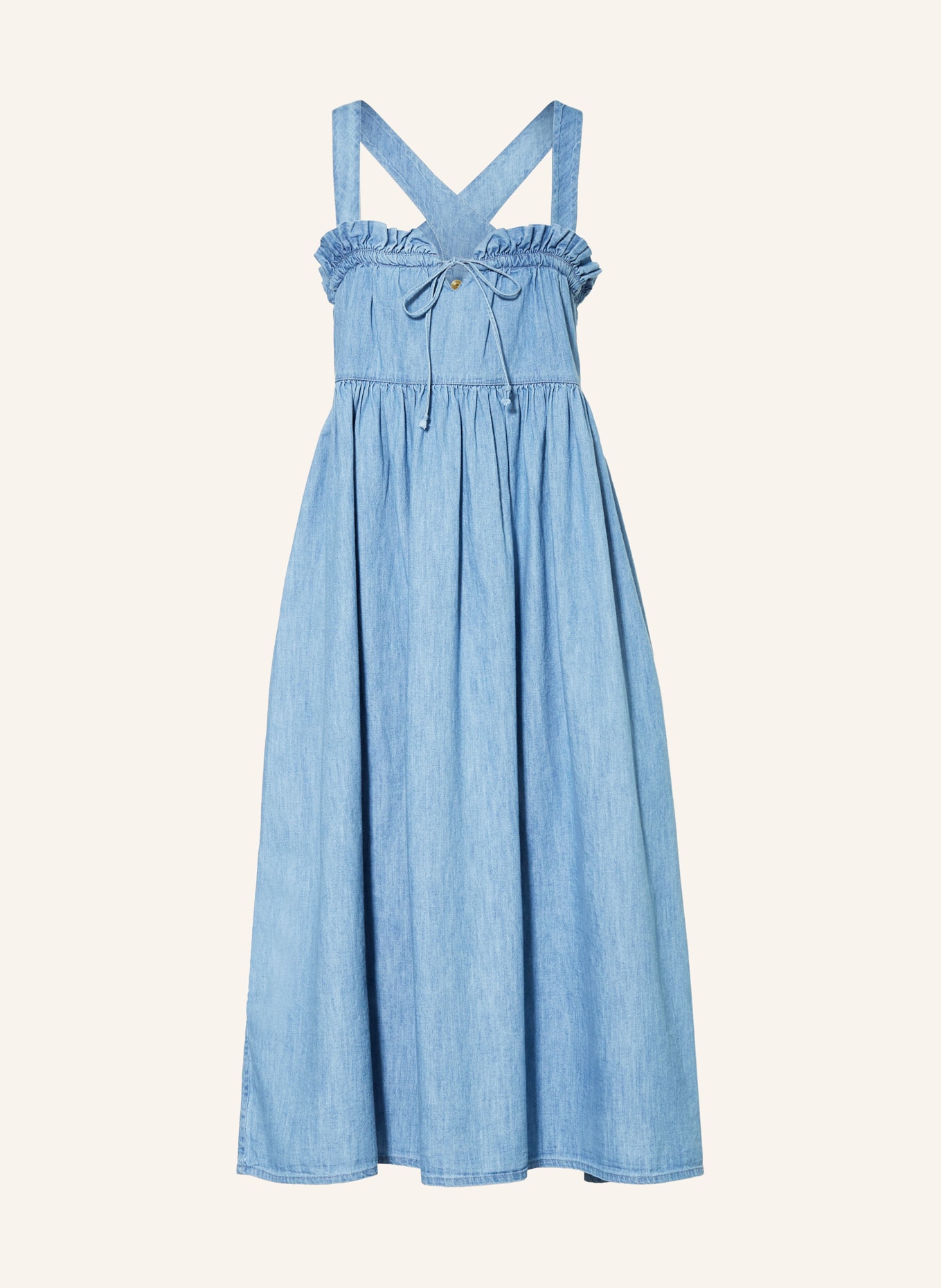 SoSUE Denim dress LAURA with ruffles, Color: LIGHT BLUE (Image 1)