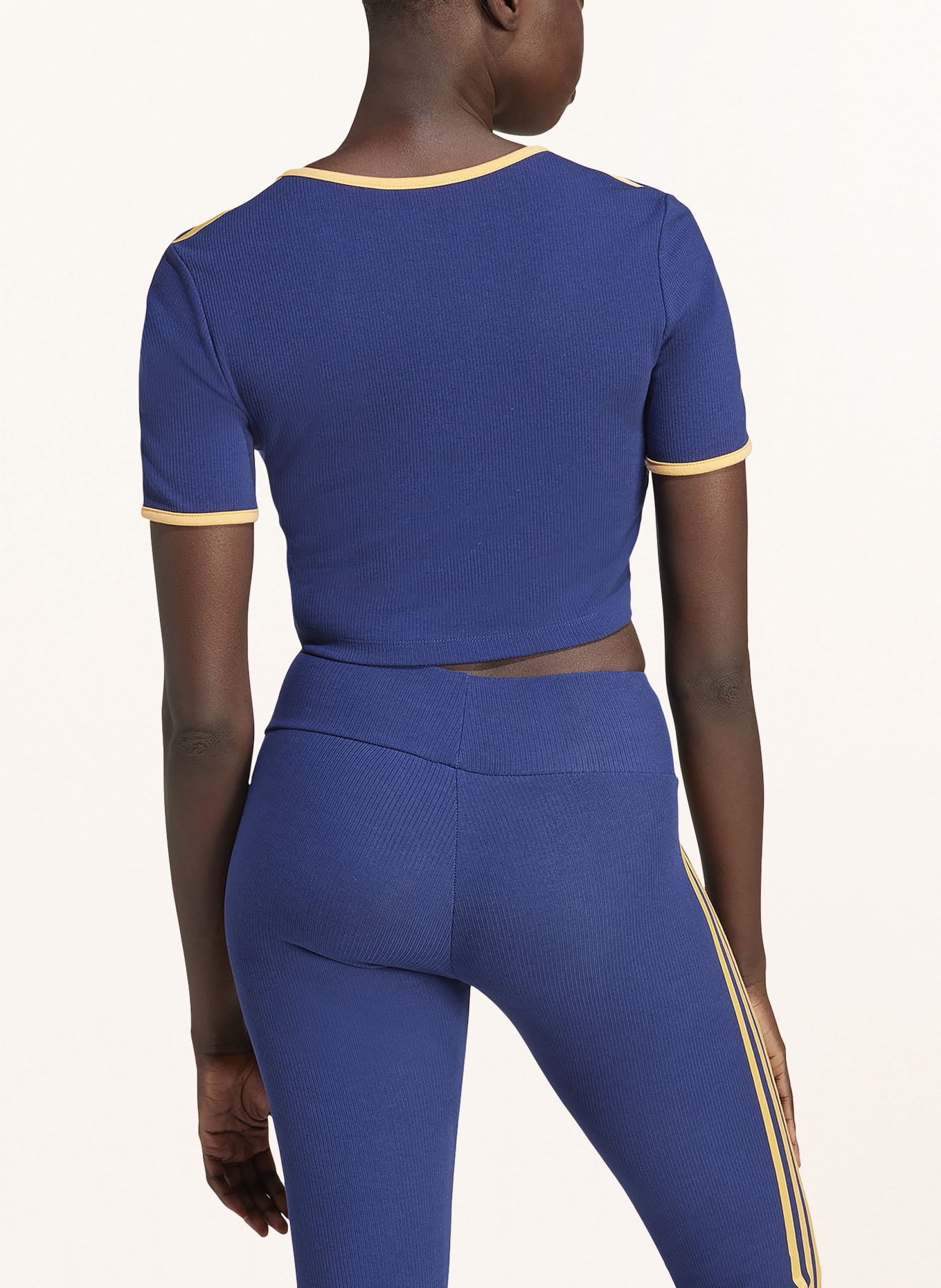 adidas Originals Cropped shirt, Color: DARK BLUE/ LIGHT ORANGE (Image 3)