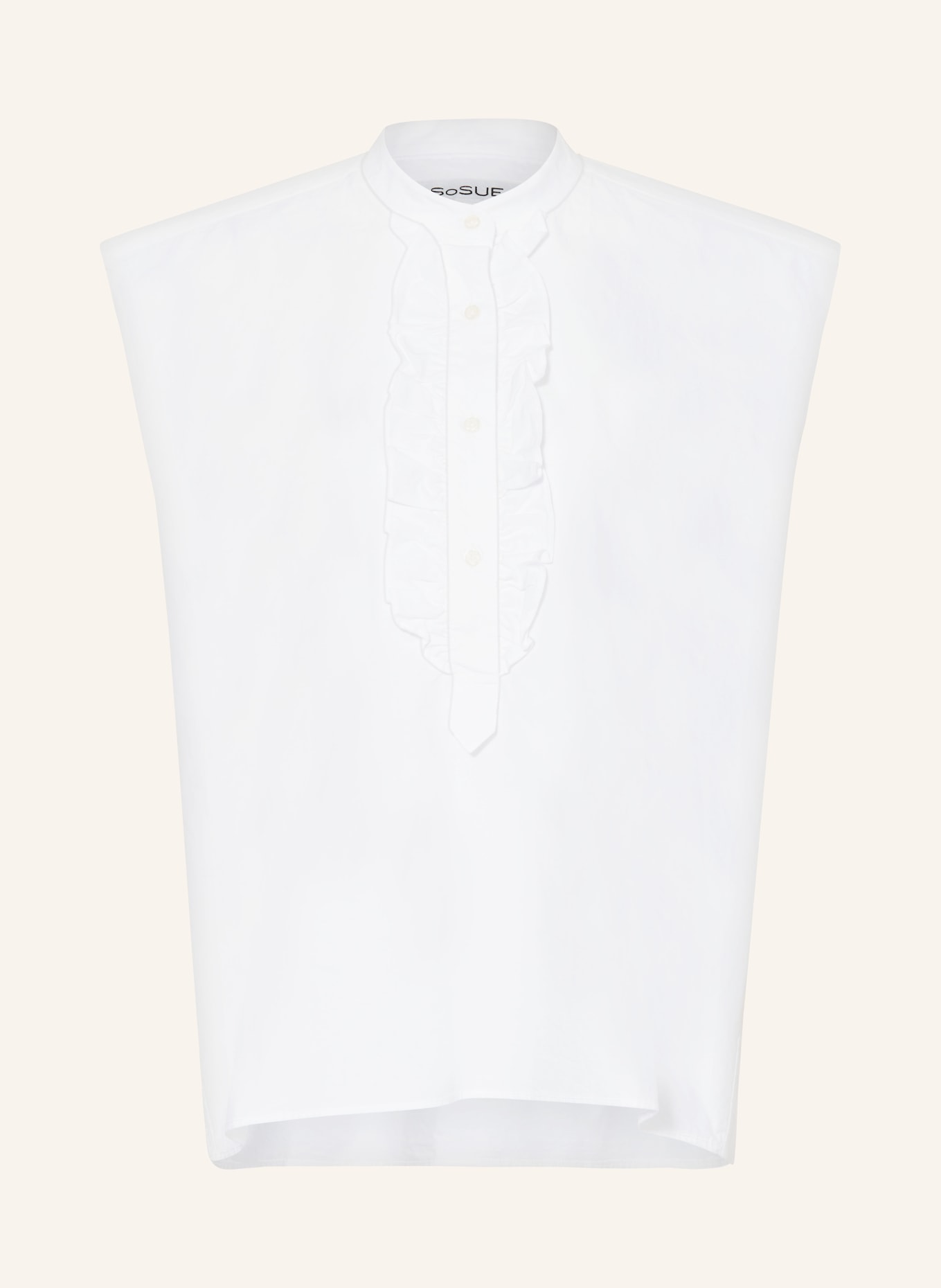 SoSUE Bluzka bez rękawów BARCELONA z falbankami, Kolor: BIAŁY (Obrazek 1)