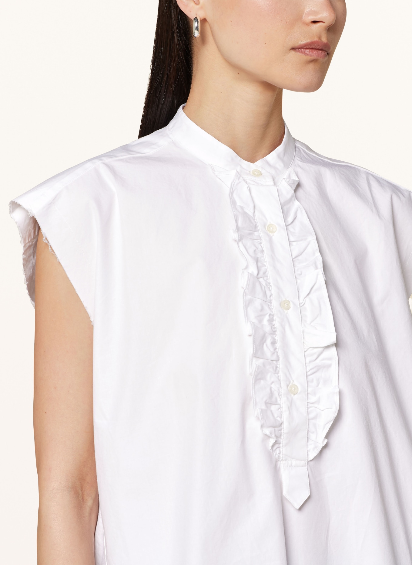 SoSUE Blouse top BARCELONA with ruffles, Color: WHITE (Image 4)