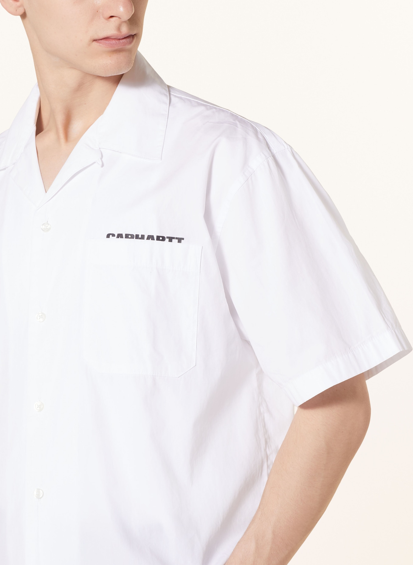 carhartt WIP Resorthemd LINK SCRIPT Comfort Fit, Farbe: WEISS (Bild 4)