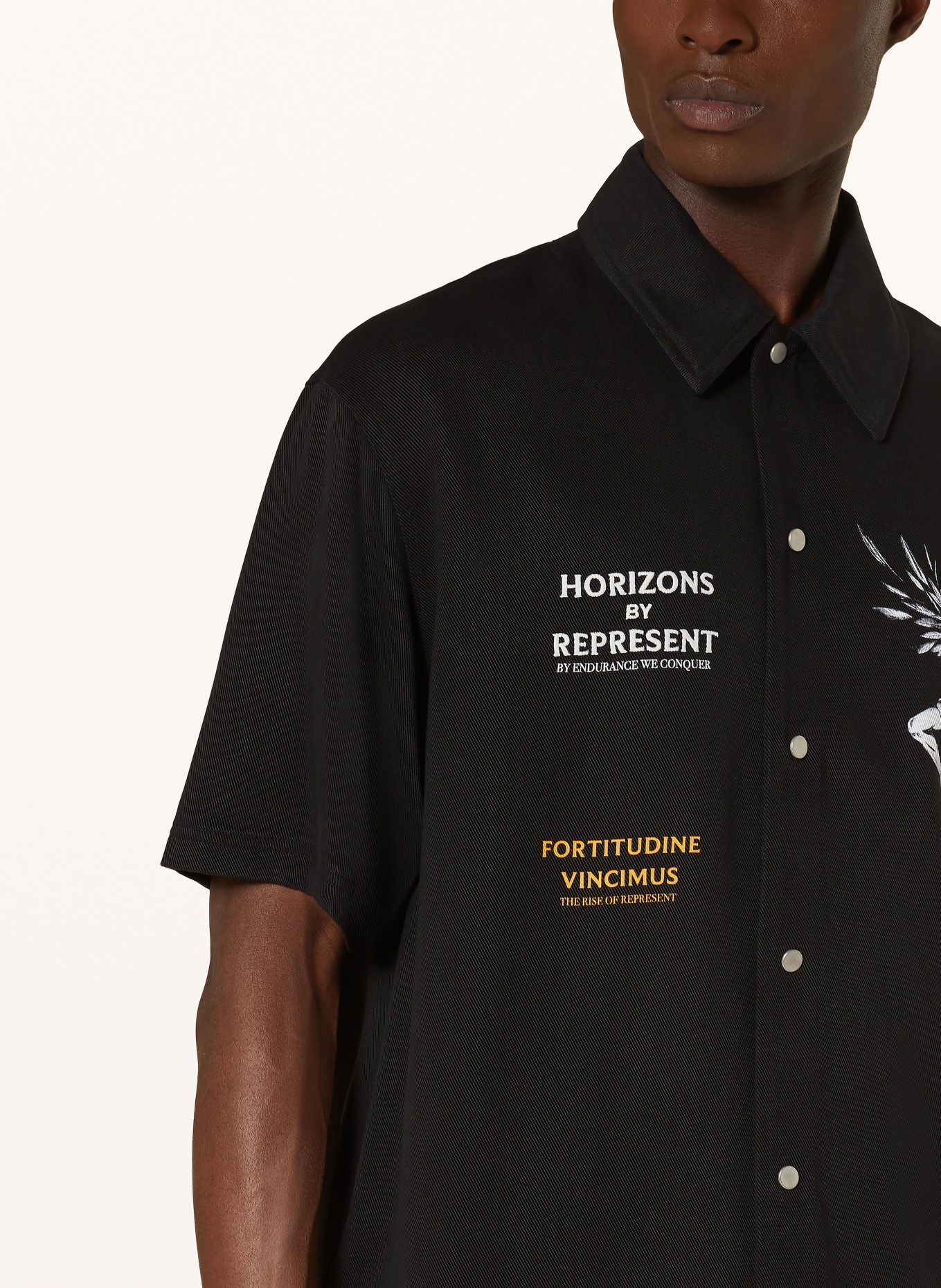 REPRESENT Short sleeve shirt ICARUS comfort fit, Color: BLACK (Image 4)