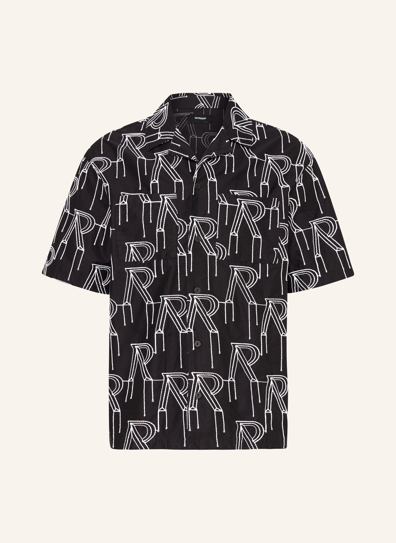 REPRESENT Resort shirt comfort fit, Color: BLACK/ WHITE (Image 1)