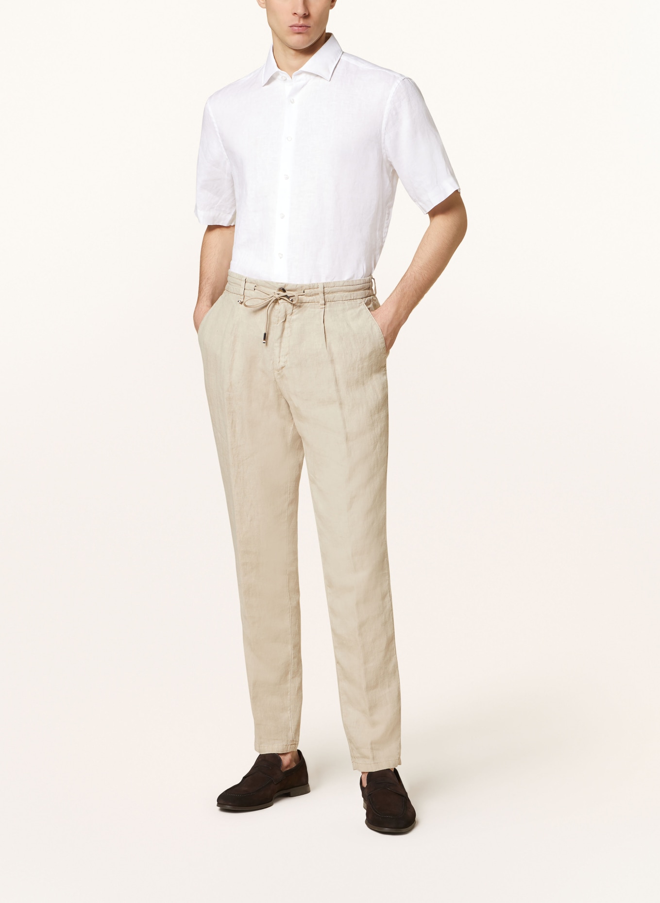 seidensticker Lněná košile s krátkým rukávem Regular Fit, Barva: KRÉMOVÁ (Obrázek 2)