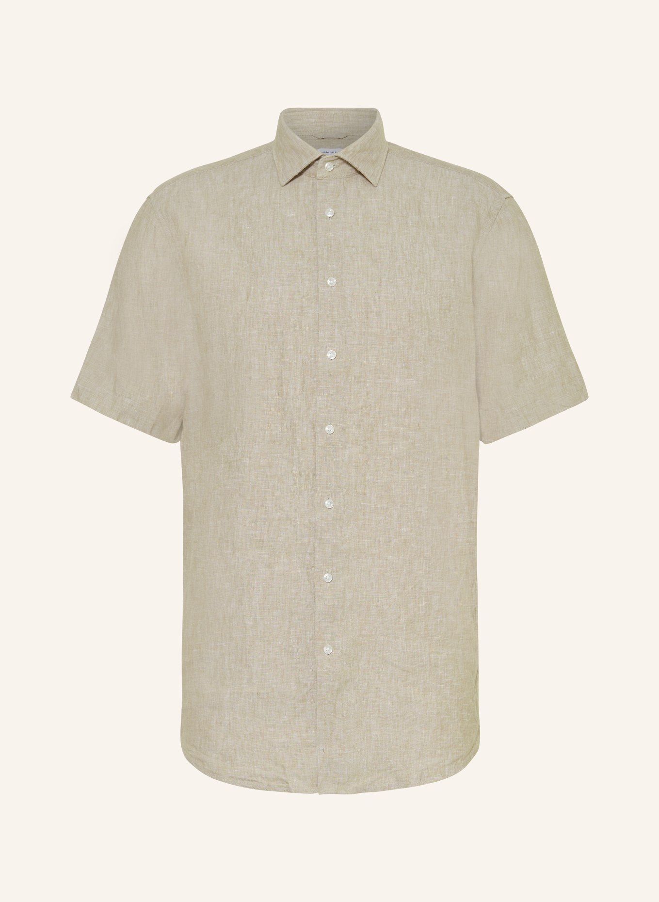 seidensticker Short sleeve shirt regular fit made of linen, Color: BEIGE (Image 1)