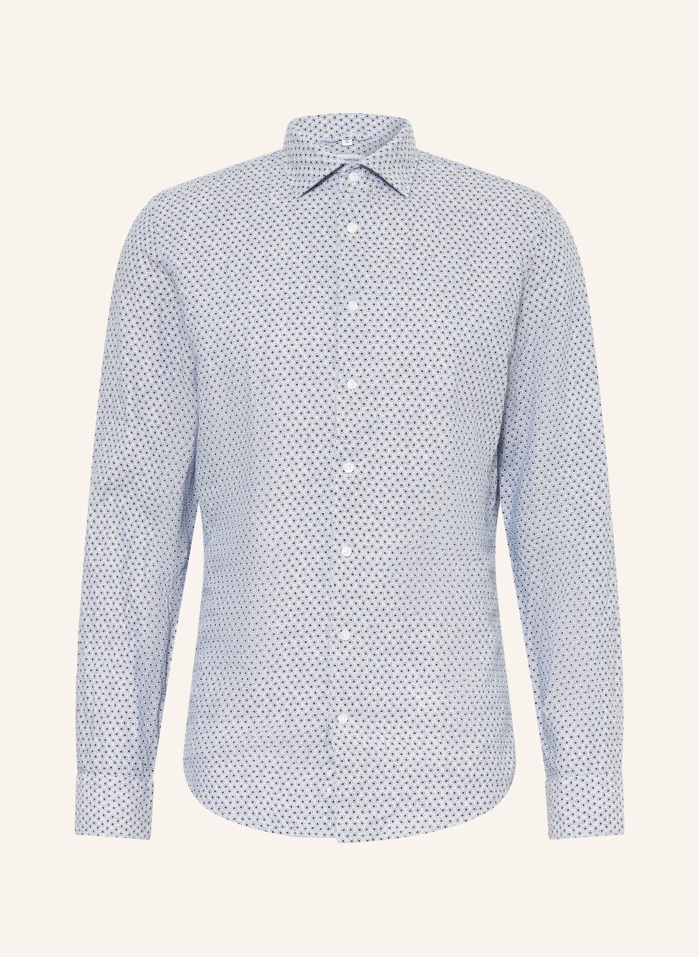 seidensticker Linen shirt slim fit, Color: DARK GREEN/ LIGHT BLUE/ WHITE (Image 1)