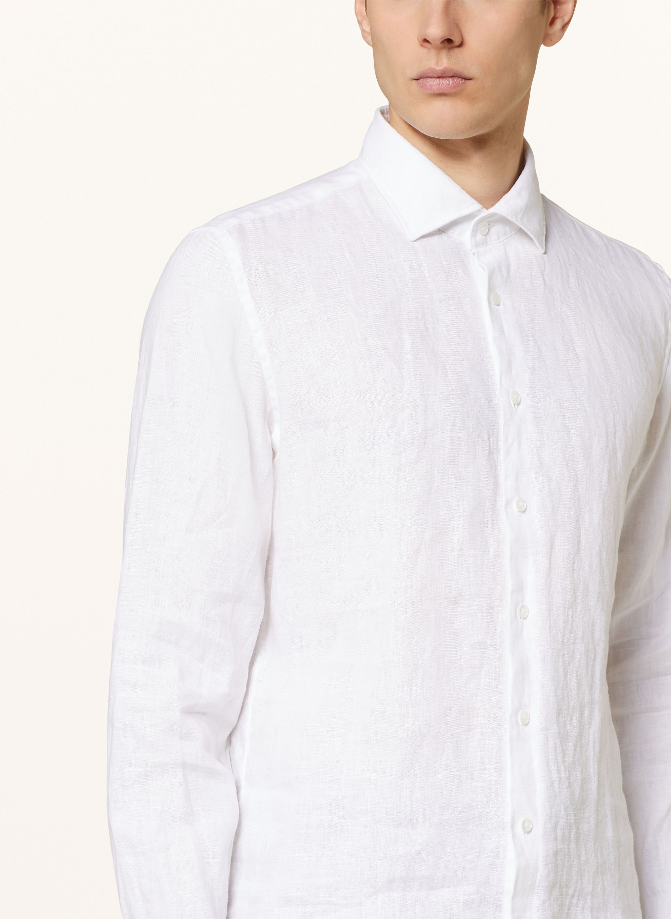 seidensticker Linen shirt slim fit, Color: WHITE (Image 4)